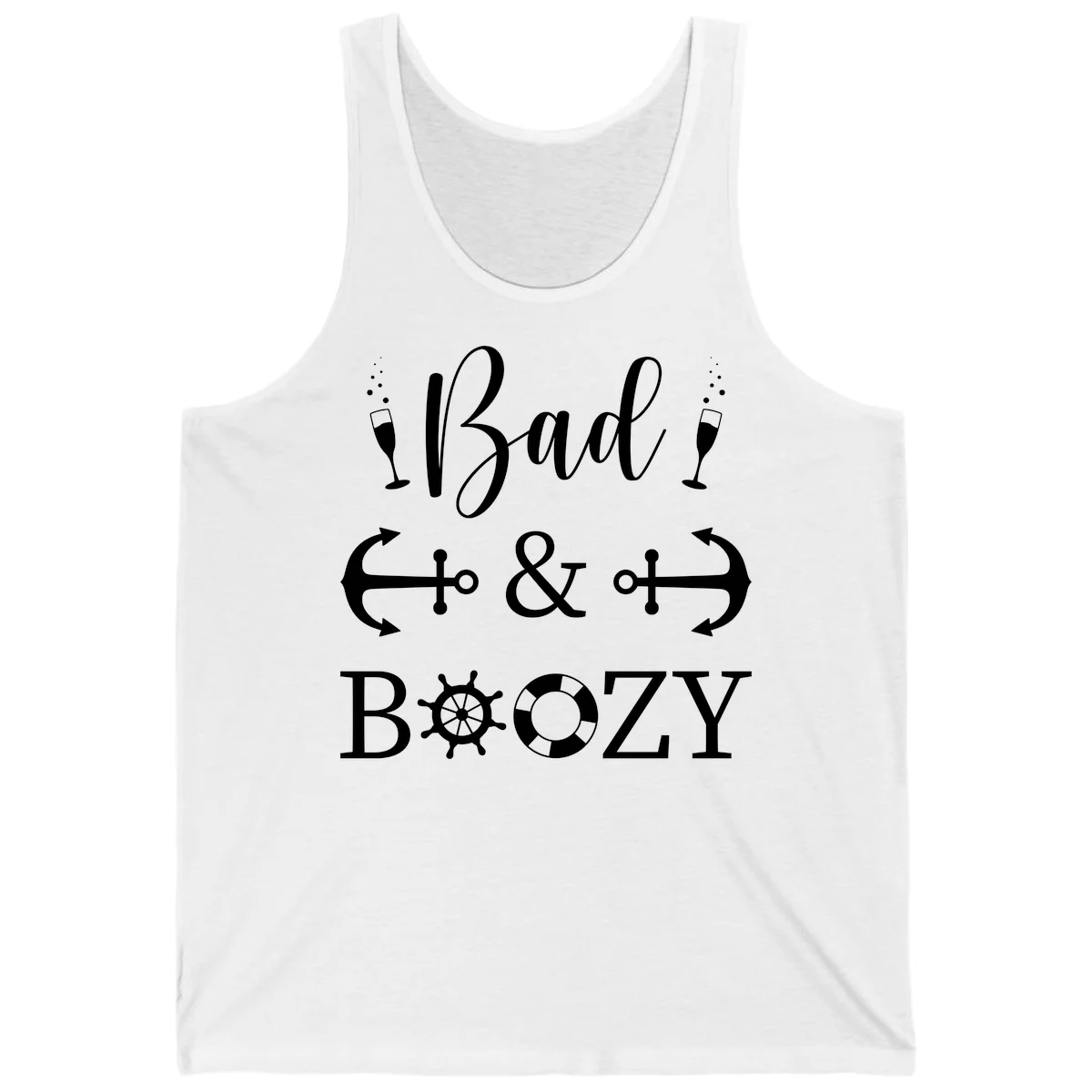 Bad and Bozy Nautical Cruise Tank Top in White