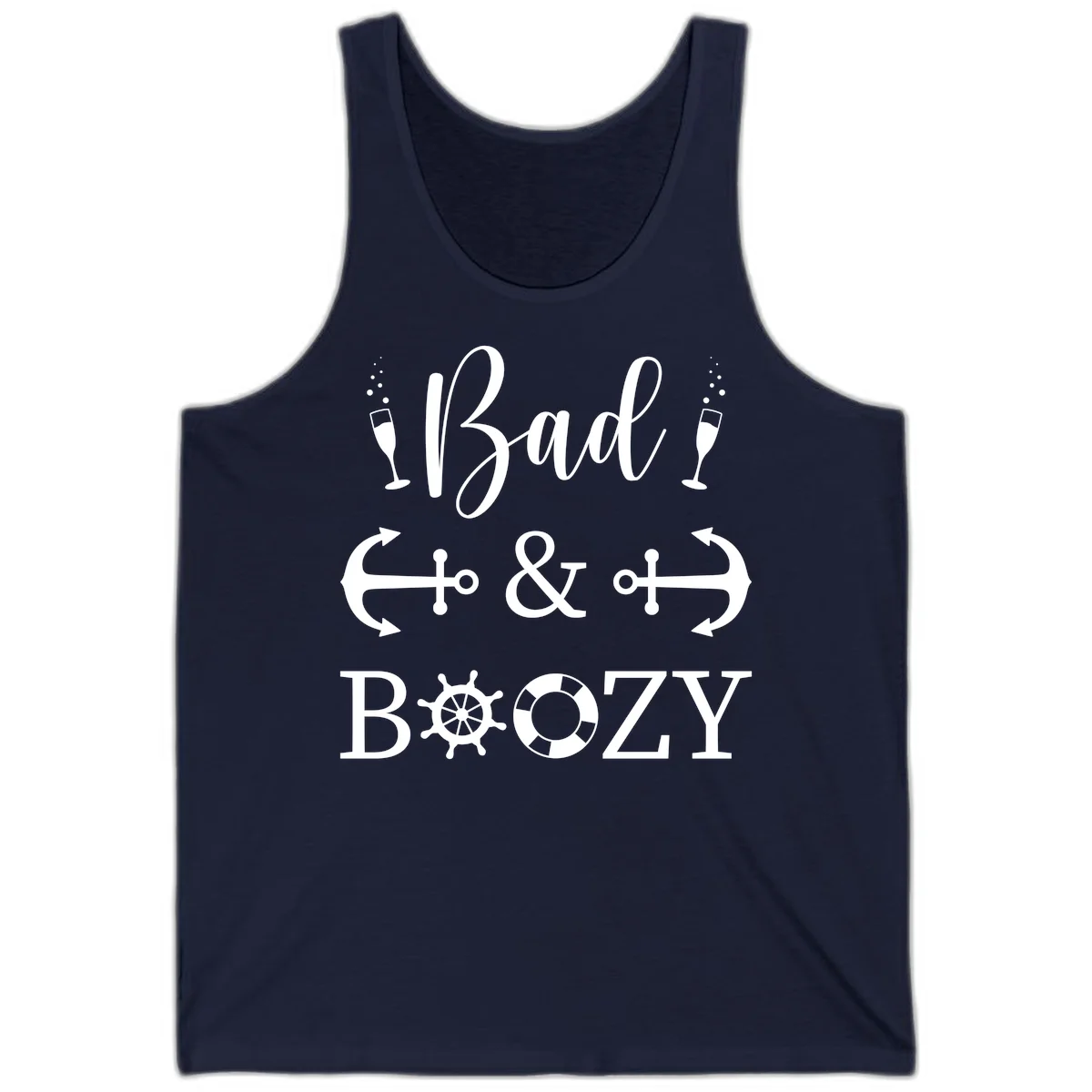 Bad and Bozy Nautical Cruise Tank Top in Navy