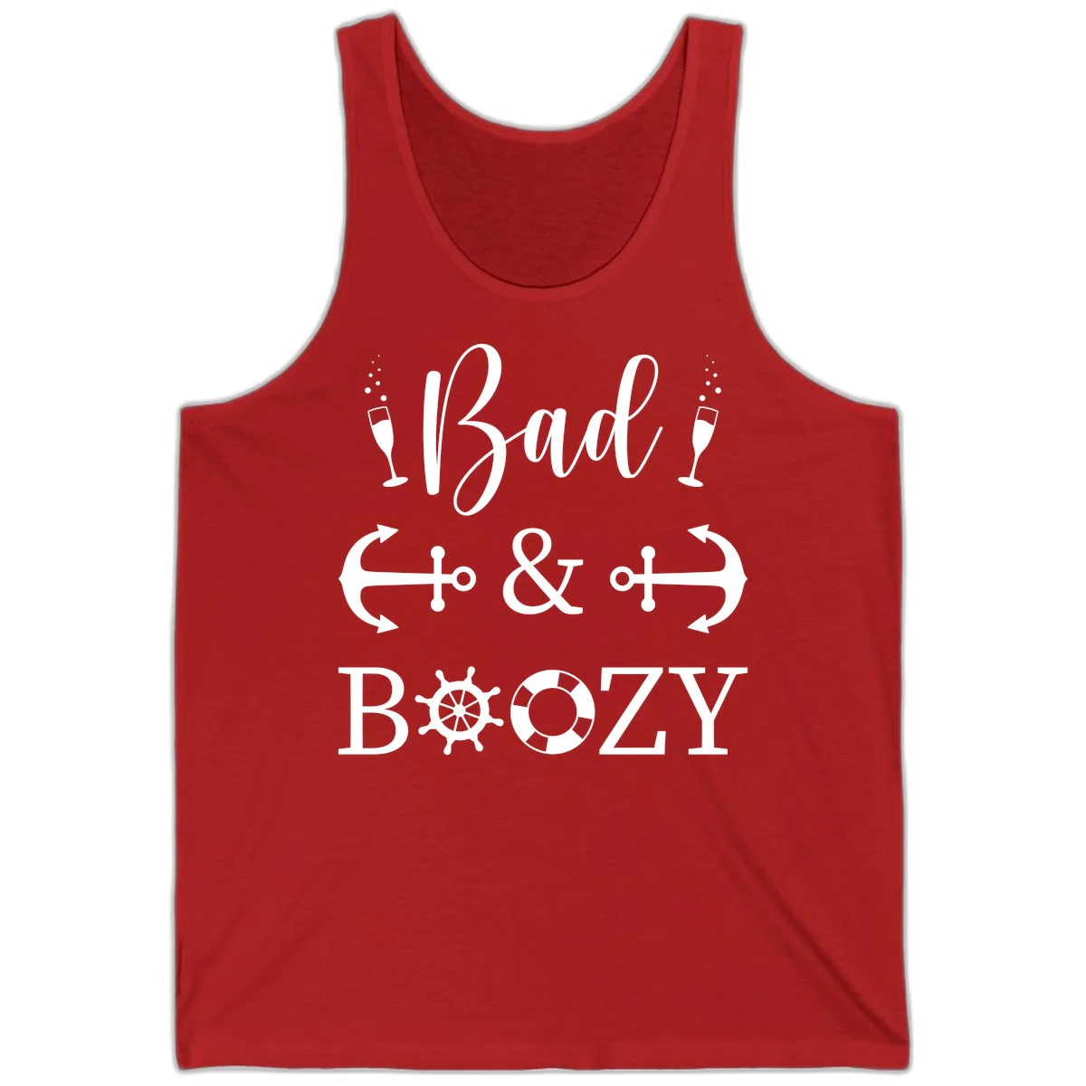 Bad and Bozy Nautical Cruise Tank Top in Red