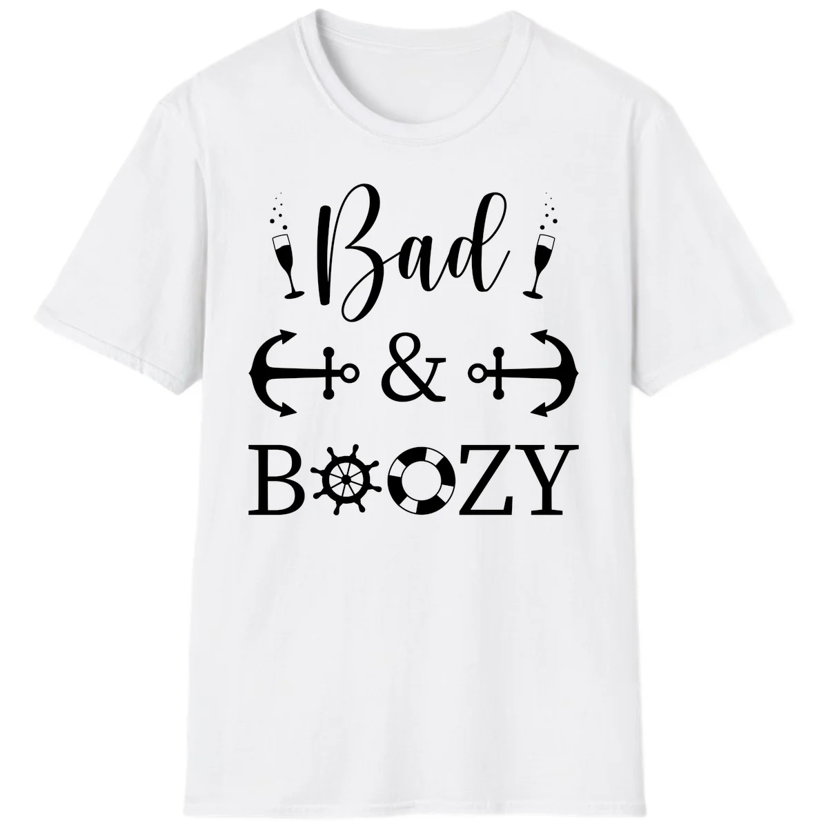 Bad and Bozy Nautical Cruise T-Shirt in White