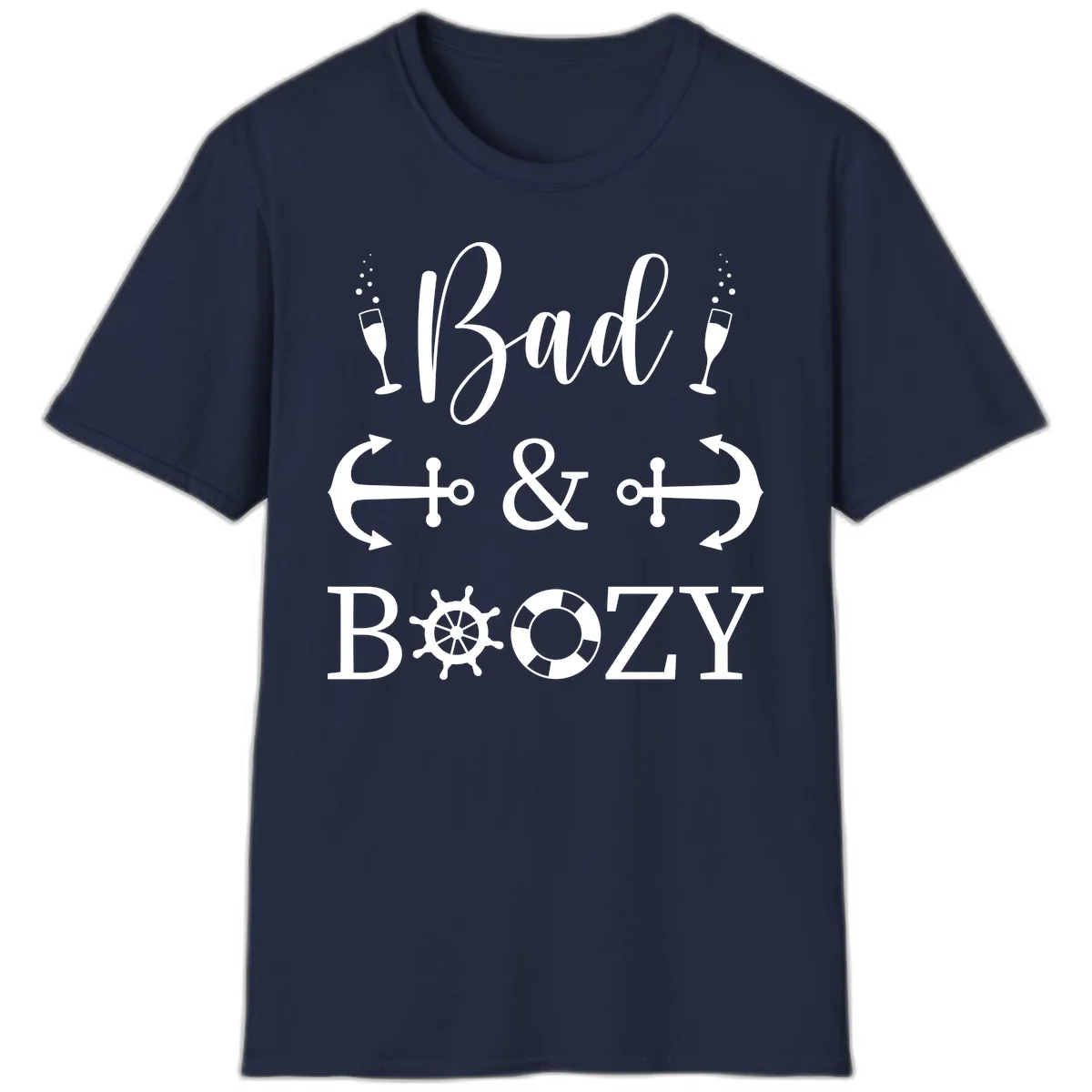 Bad and Bozy Nautical Cruise T-Shirt in Navy