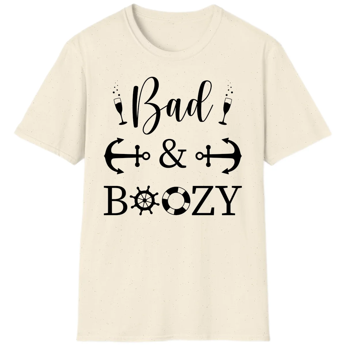 Bad and Bozy Nautical Cruise T-Shirt in Natural