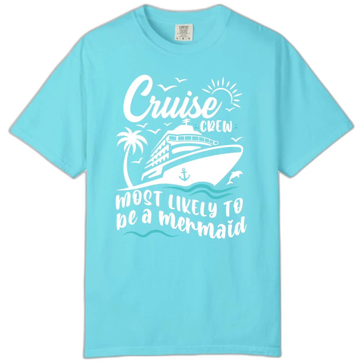 Cruise Crew Mermaid Life Comfort Color in Lagoon Blue