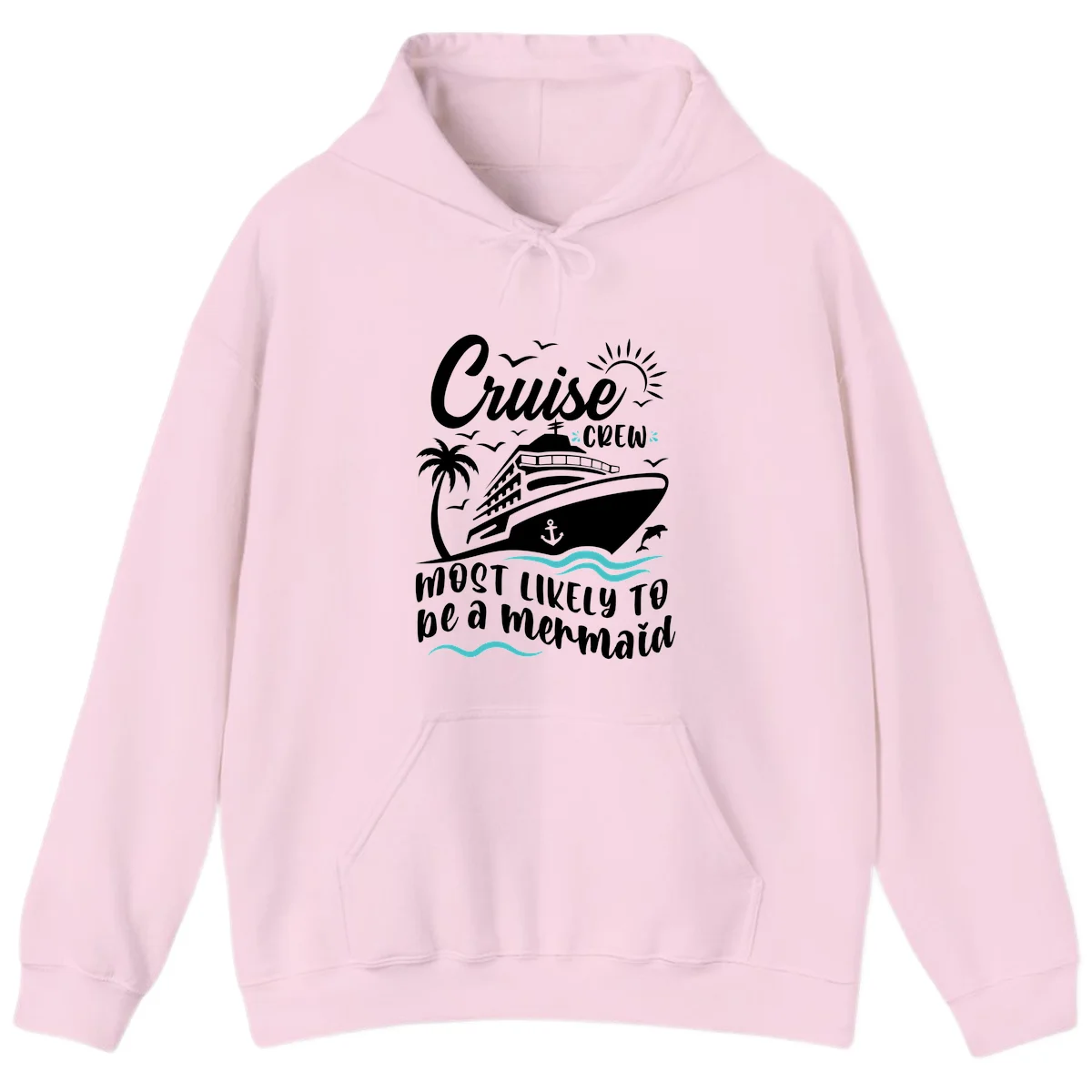 Cruise Crew Mermaid Life Hoodie in Light Pink