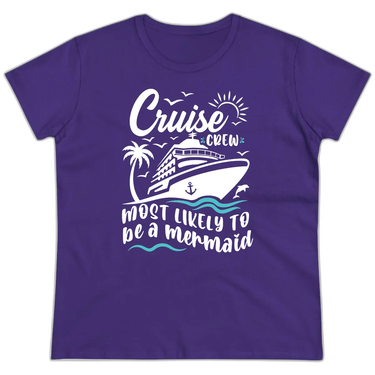 Cruise Crew Mermaid Life Ladies Tee in Purple