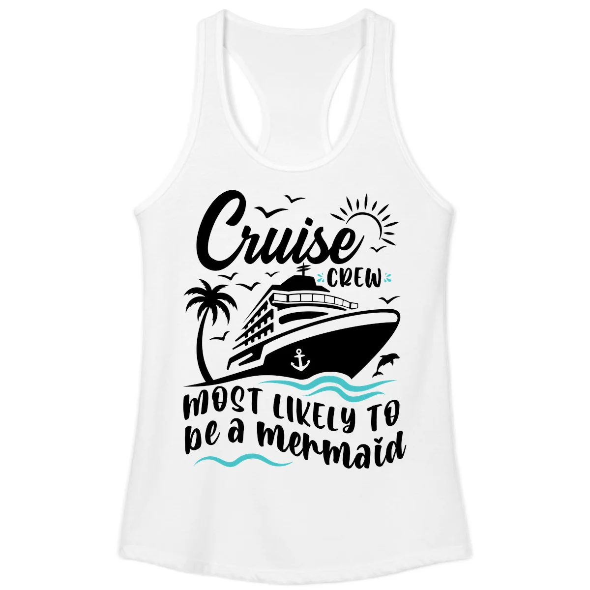Cruise Crew Mermaid Life Ladies Tank in White