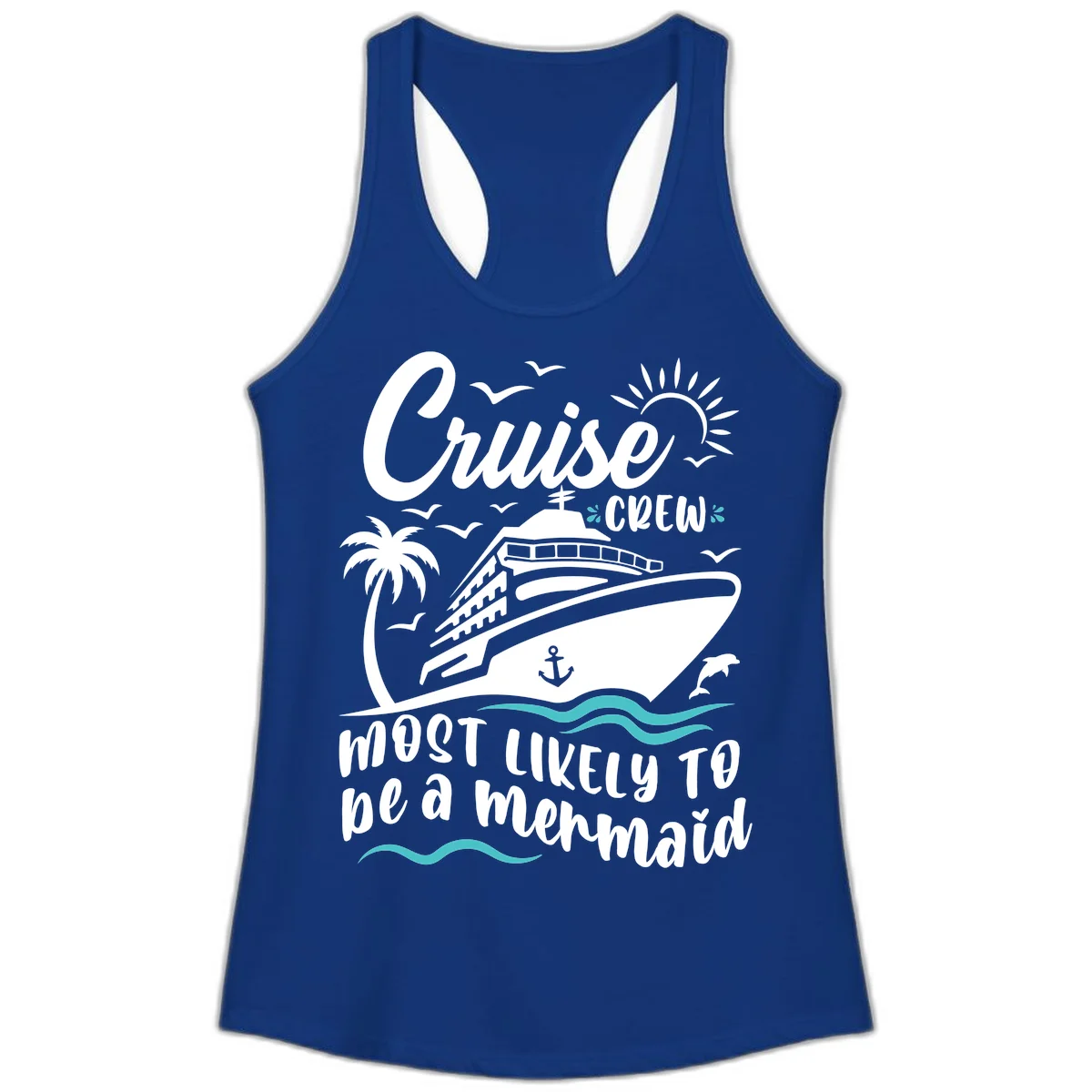Cruise Crew Mermaid Life Ladies Tank in Solid Royal