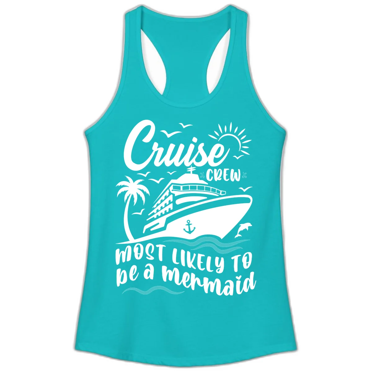 Cruise Crew Mermaid Life Ladies Tank in Tahiti Blue
