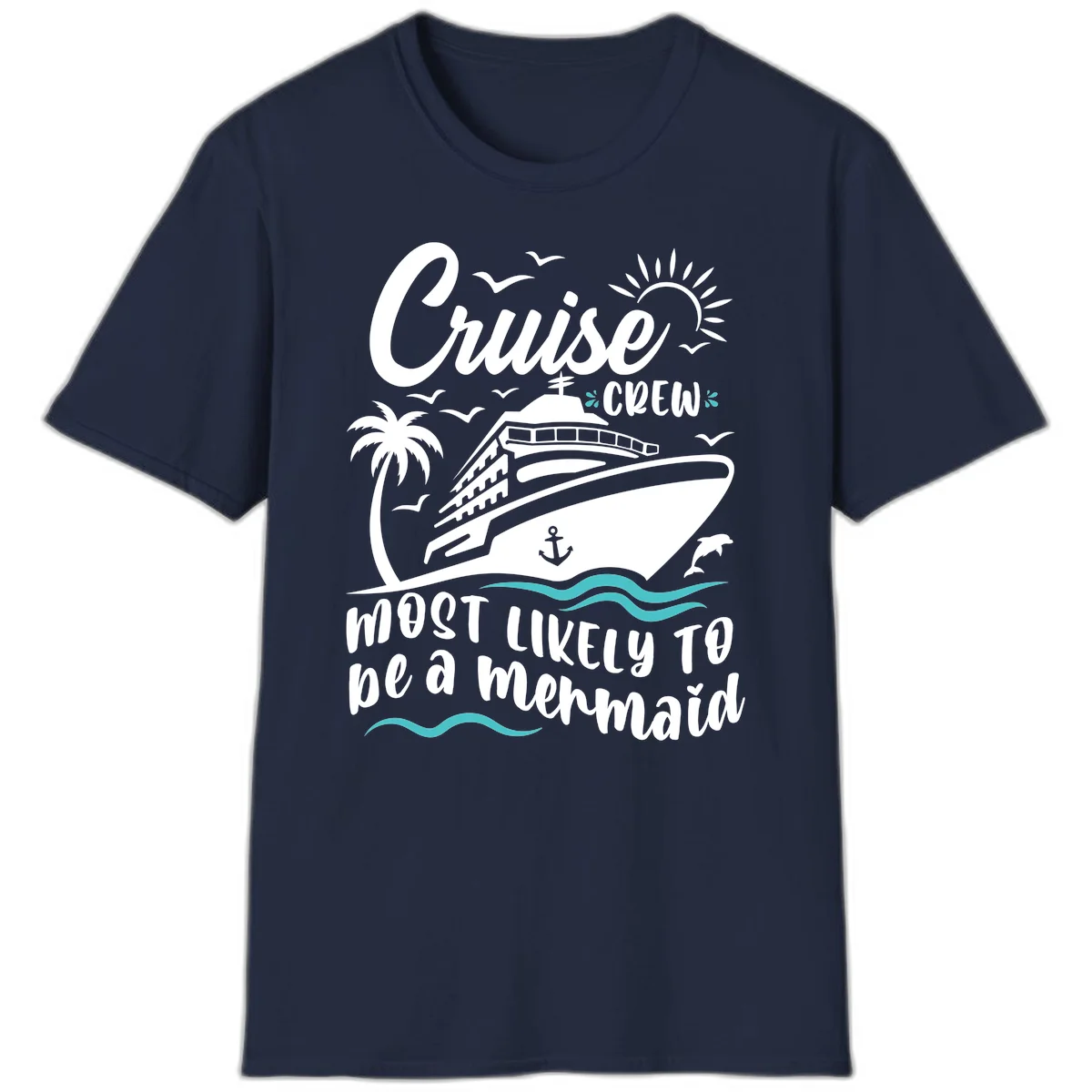 Cruise Crew Mermaid Life T-Shirt in Navy