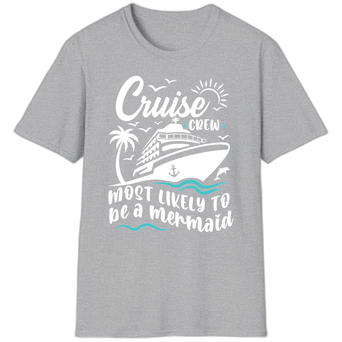 Cruise Crew Mermaid Life T-Shirt in Sport Grey