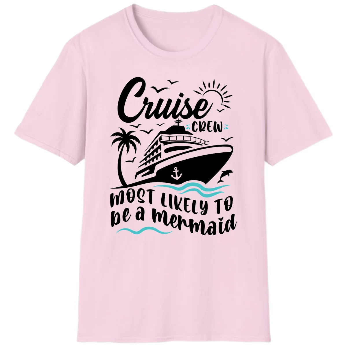 Cruise Crew Mermaid Life T-Shirt in Light Pink
