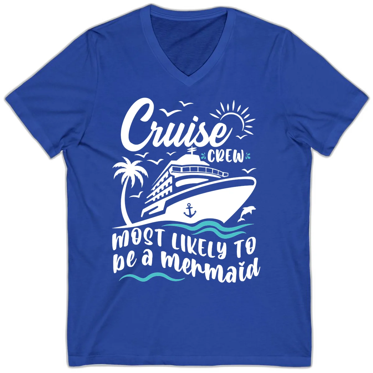 Cruise Crew Mermaid Life V-Neck in True Royal