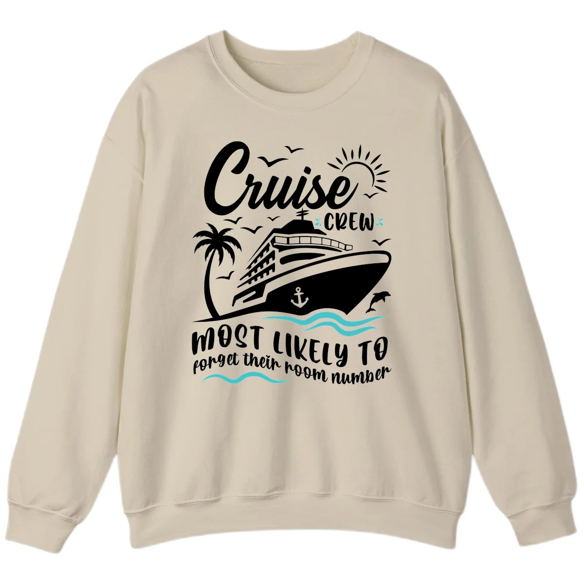 Cruise Crew Room Number Forget Sweatshirt in Sand
