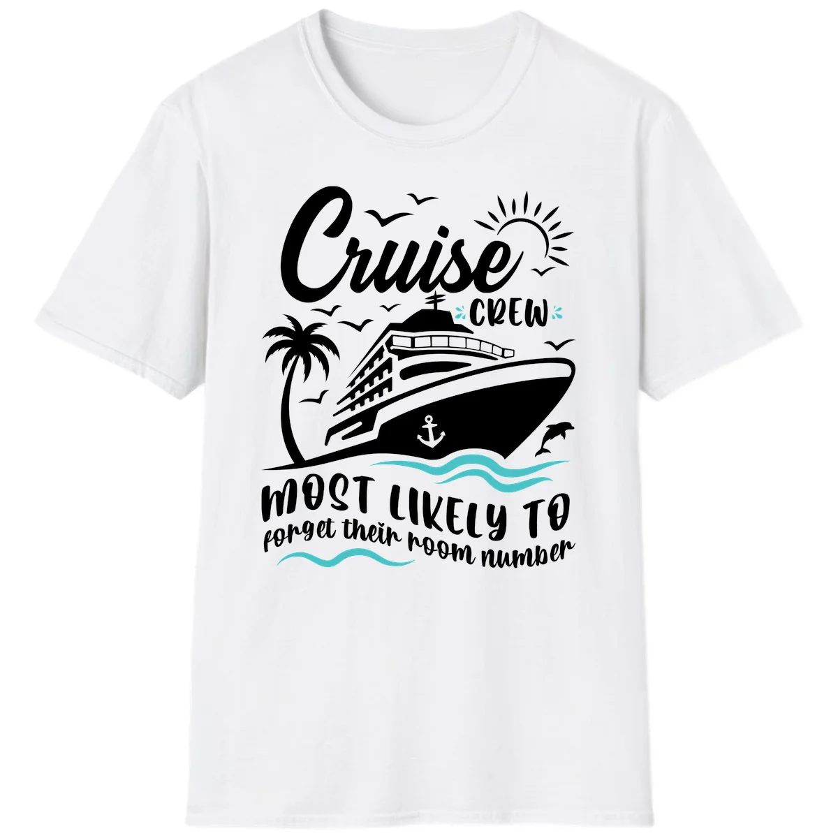 Cruise Crew Room Number Forget T-Shirt in White