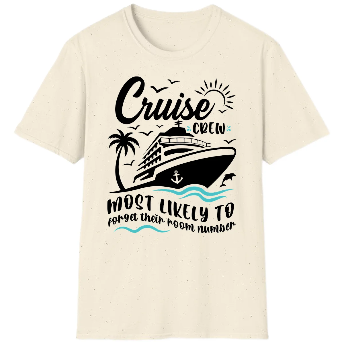 Cruise Crew Room Number Forget T-Shirt in Natural