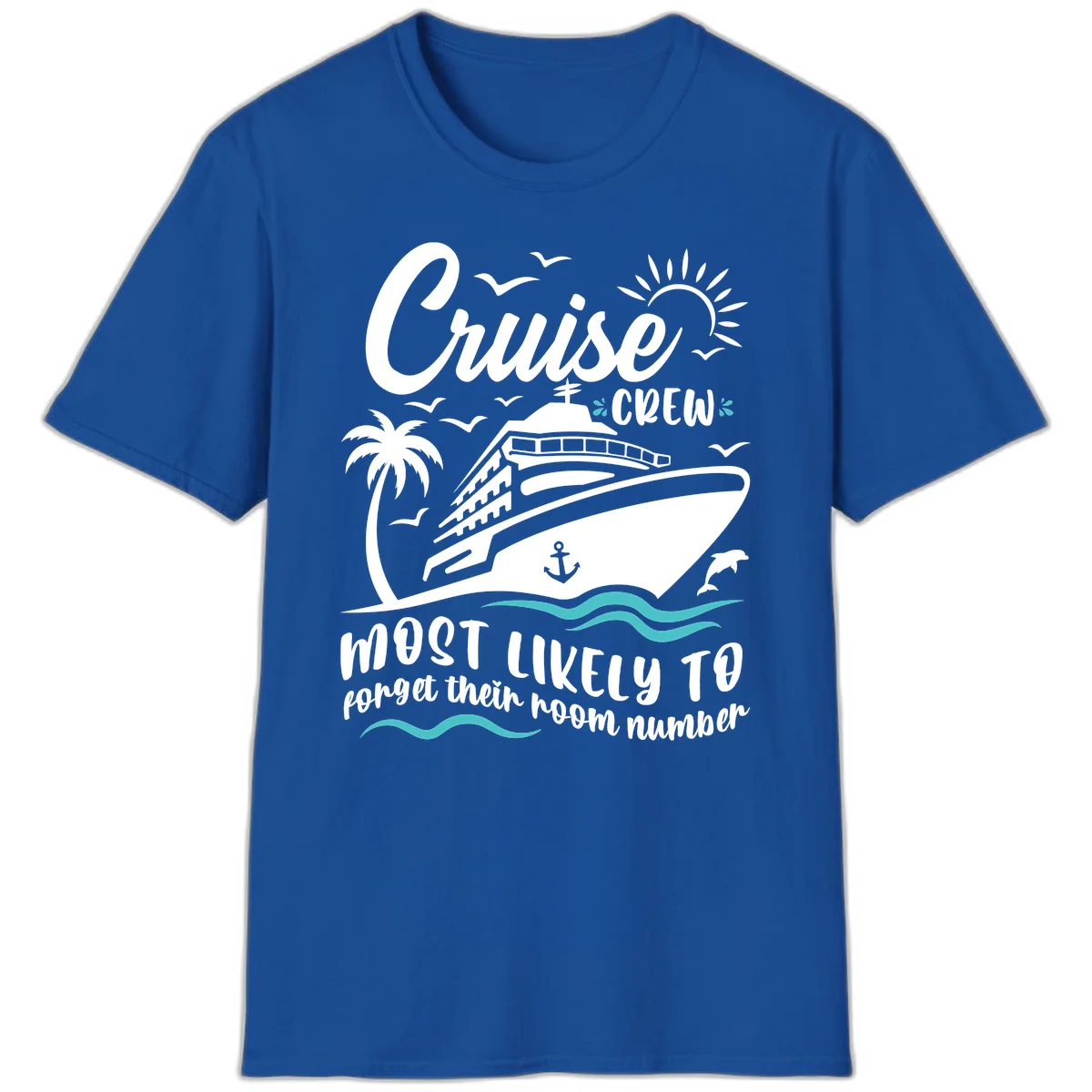 Cruise Crew Room Number Forget T-Shirt in Royal