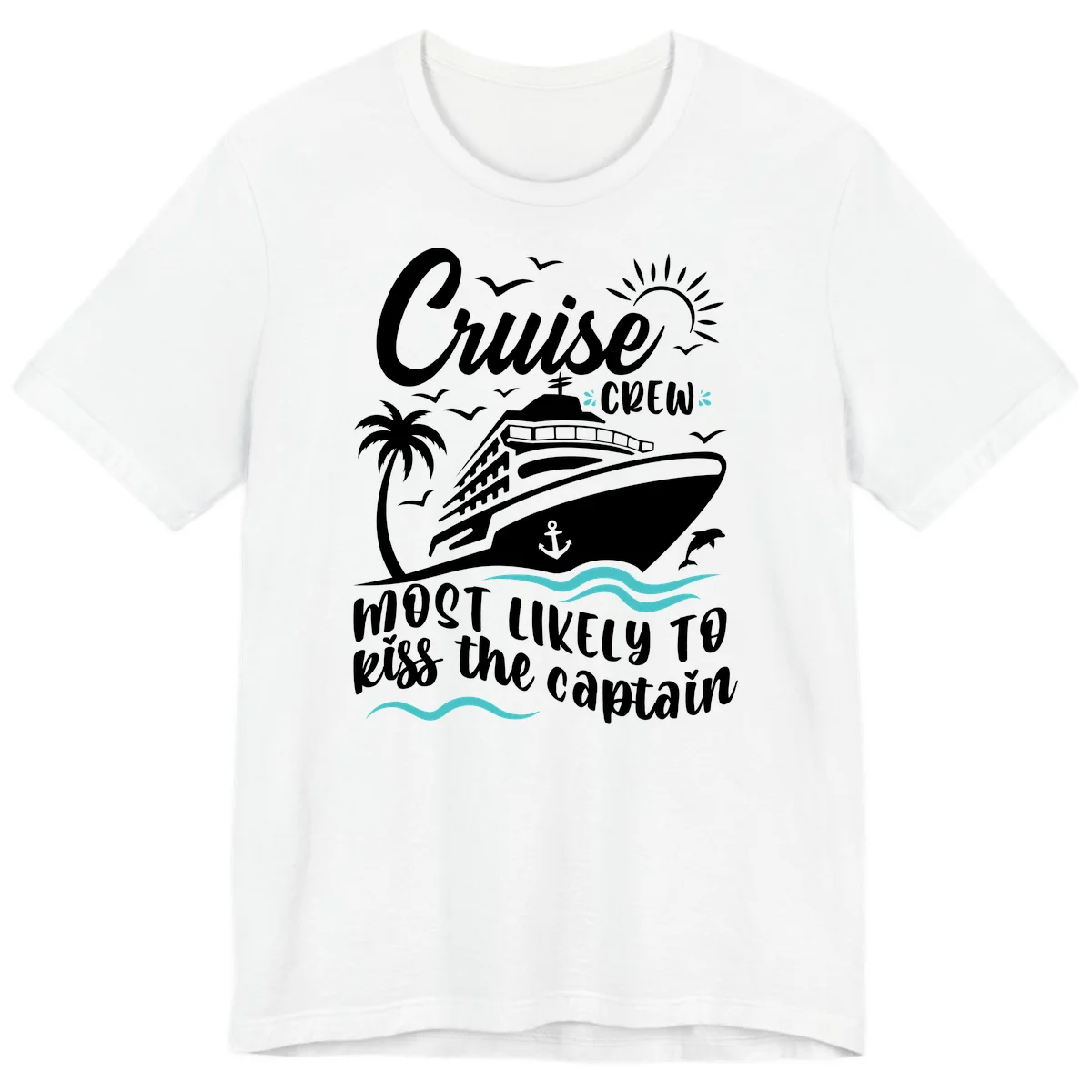 Cruise Crew Kiss The Captain Premium Tee in White
