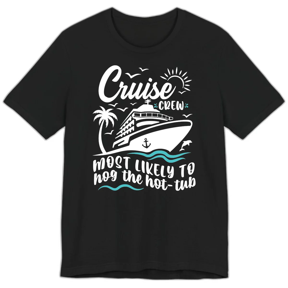 Cruise Crew Hot Tub Humor Premium T-Shirt in Black