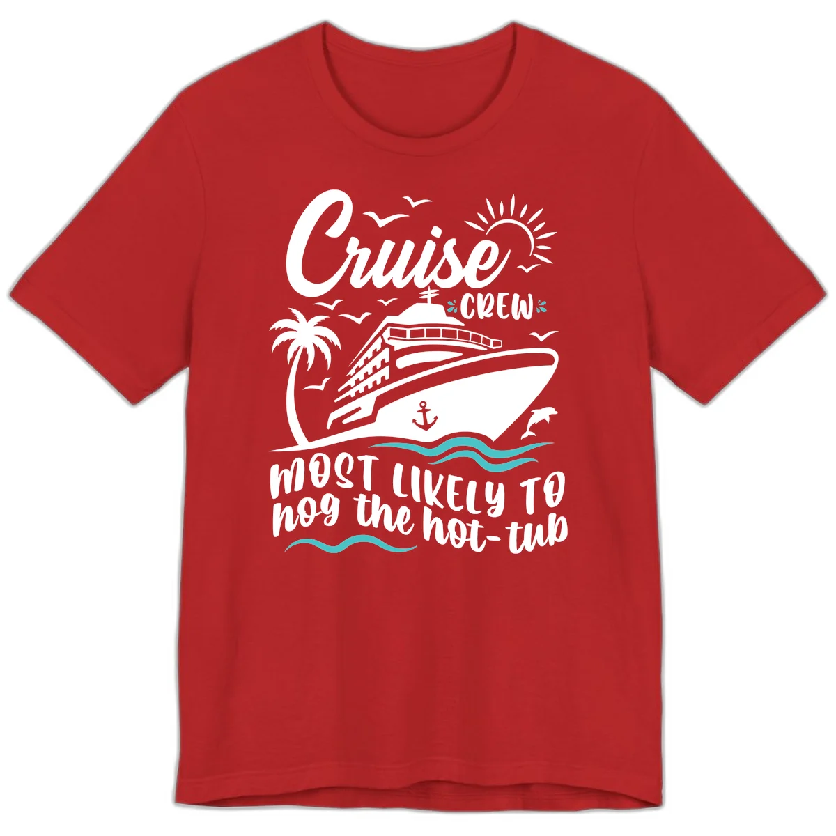Cruise Crew Hot Tub Humor Premium T-Shirt in Red