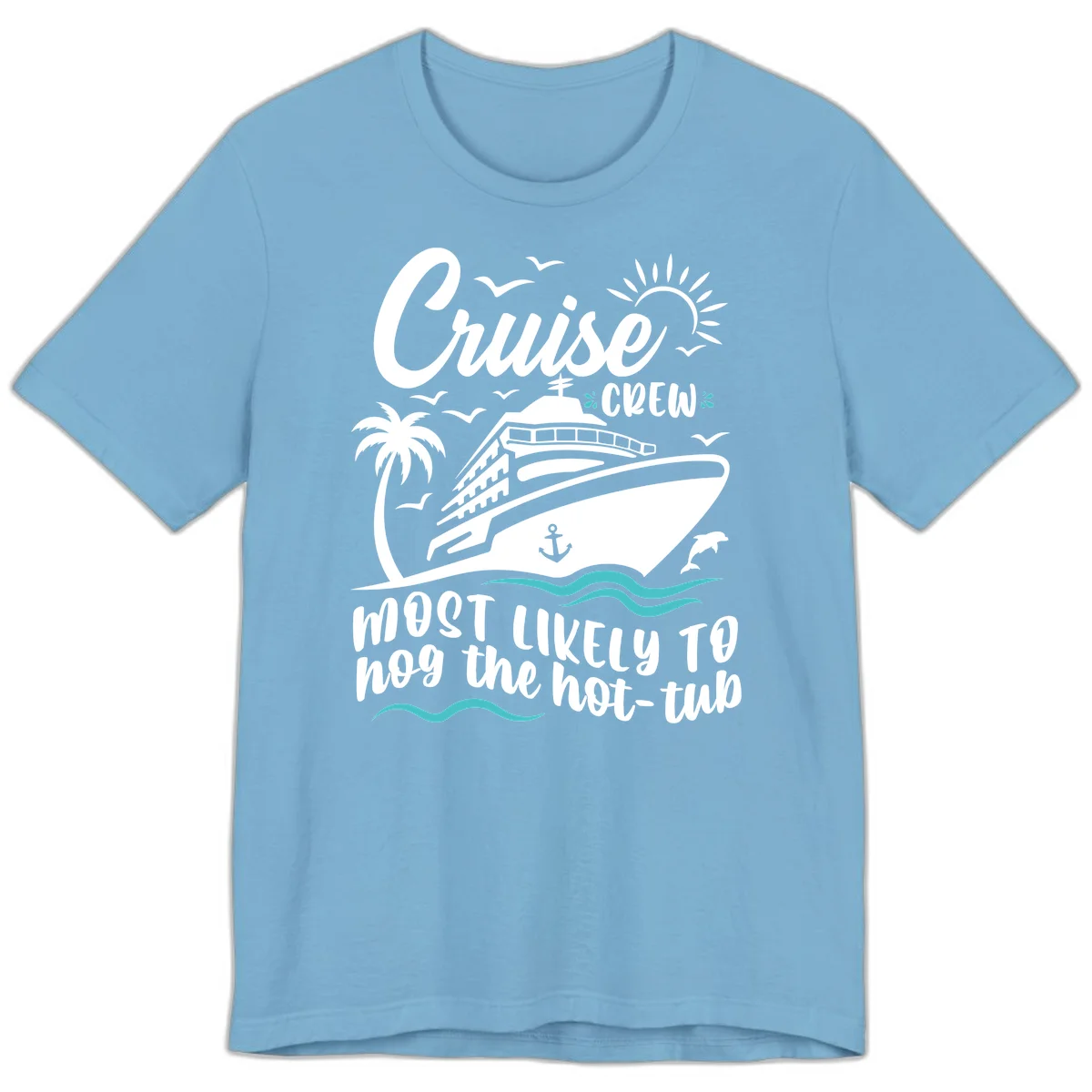Cruise Crew Hot Tub Humor Premium T-Shirt in Ocean Blue
