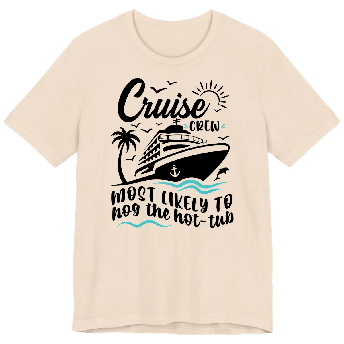 Cruise Crew Hot Tub Humor Premium T-Shirt in Soft Cream