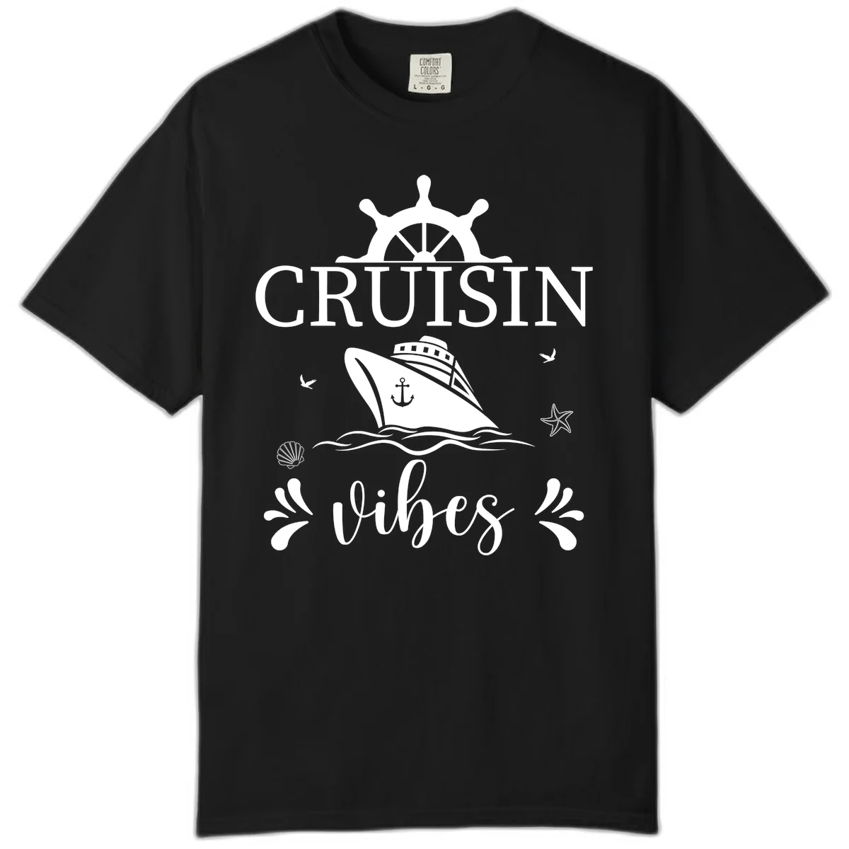 Cruisin Vibes Nautical Helm Comfort Color in Black