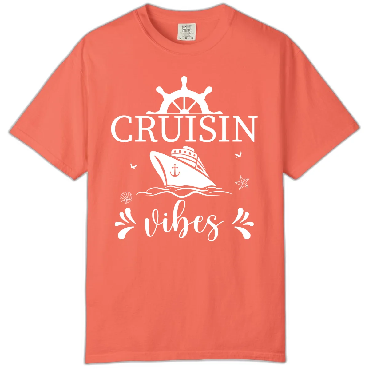 Cruisin Vibes Nautical Helm Comfort Color in Bright Salmon