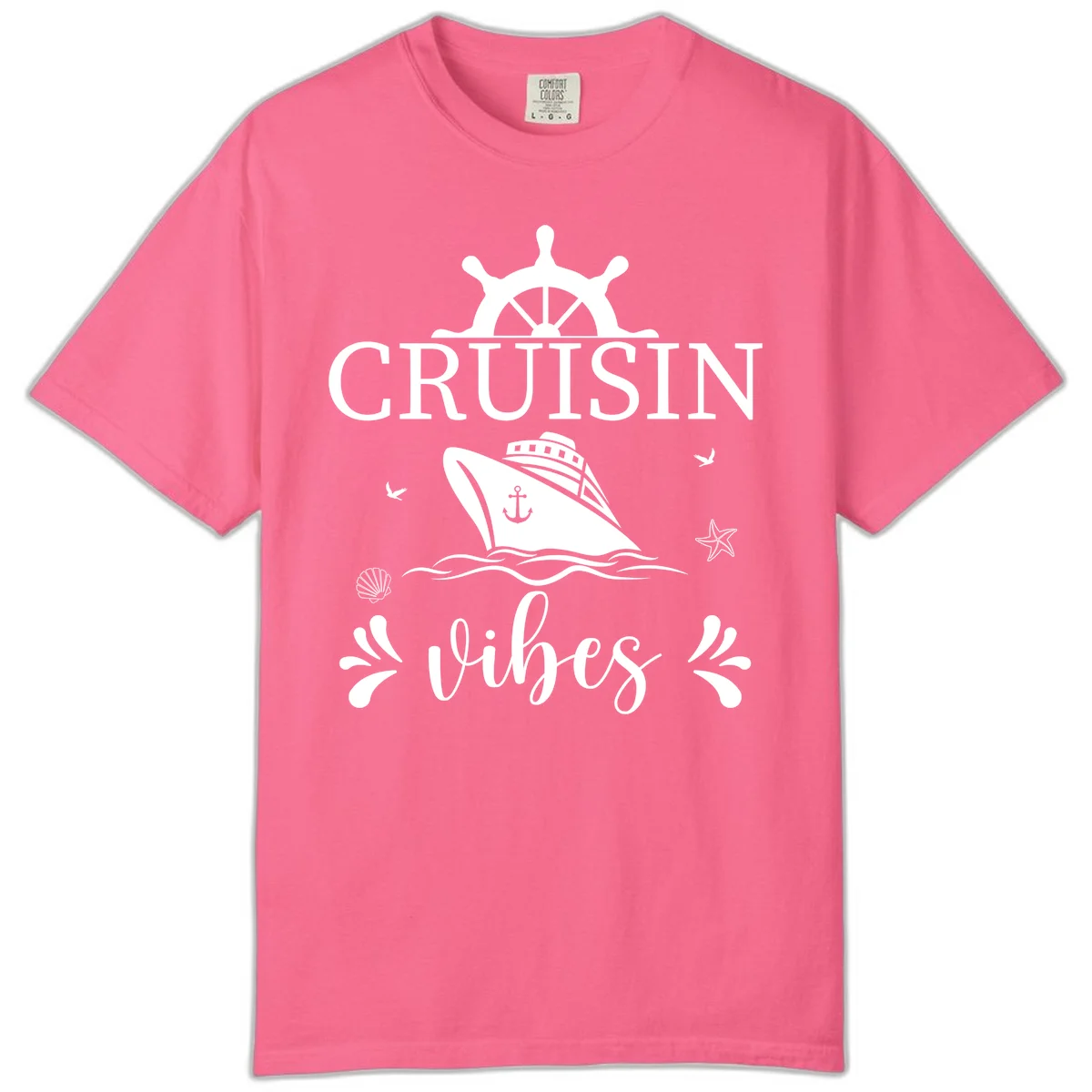 Cruisin Vibes Nautical Helm Comfort Color in Crunchberry