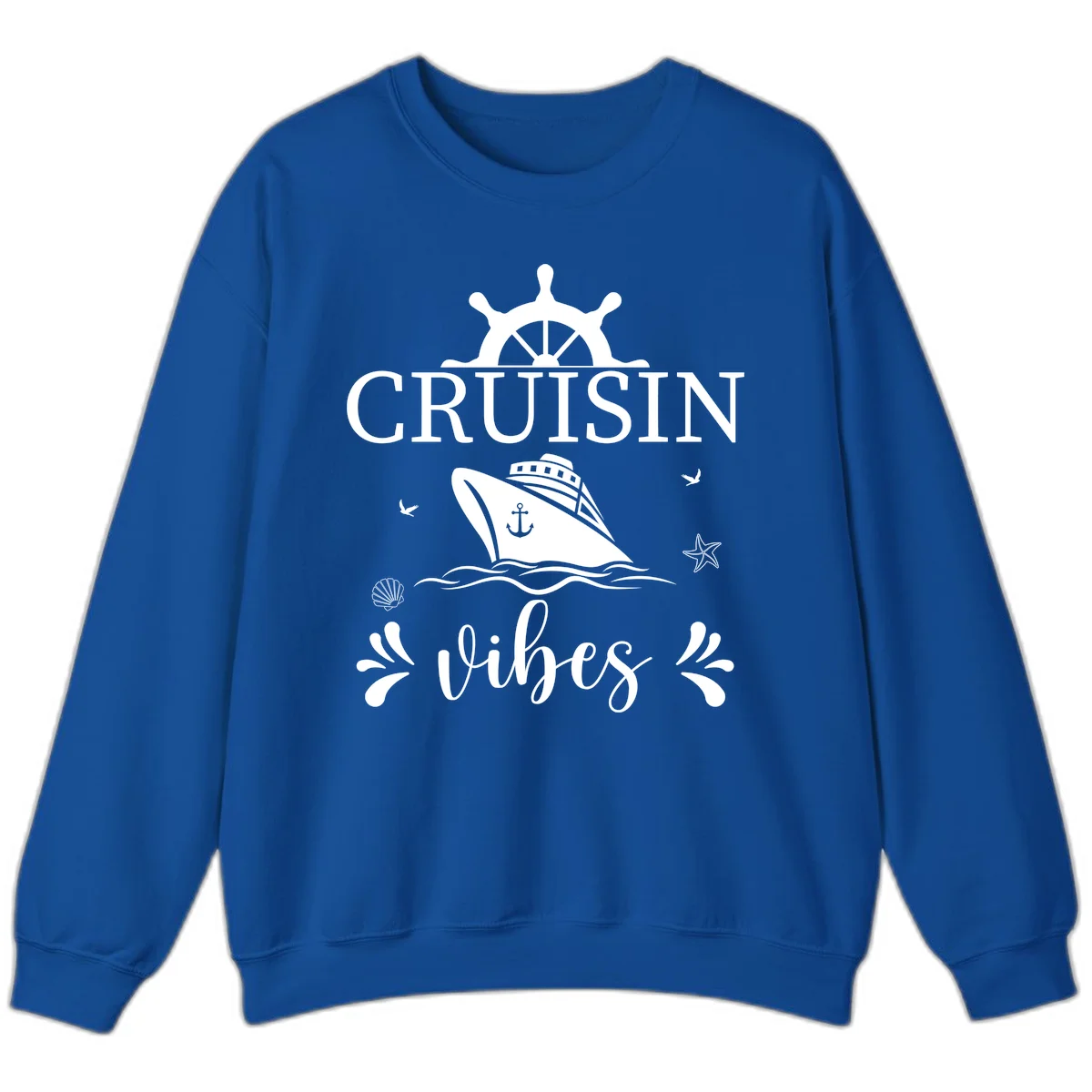 Cruisin Vibes Nautical Helm Sweatshirt in Royal