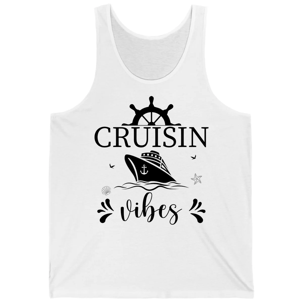 Cruisin Vibes Nautical Helm Tank in White