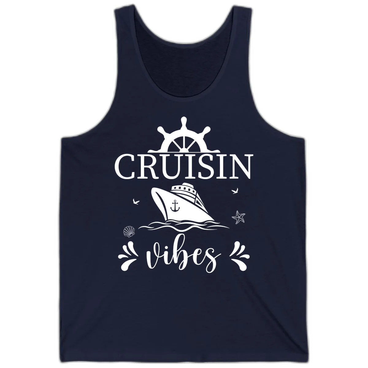 Cruisin Vibes Nautical Helm Tank in Navy