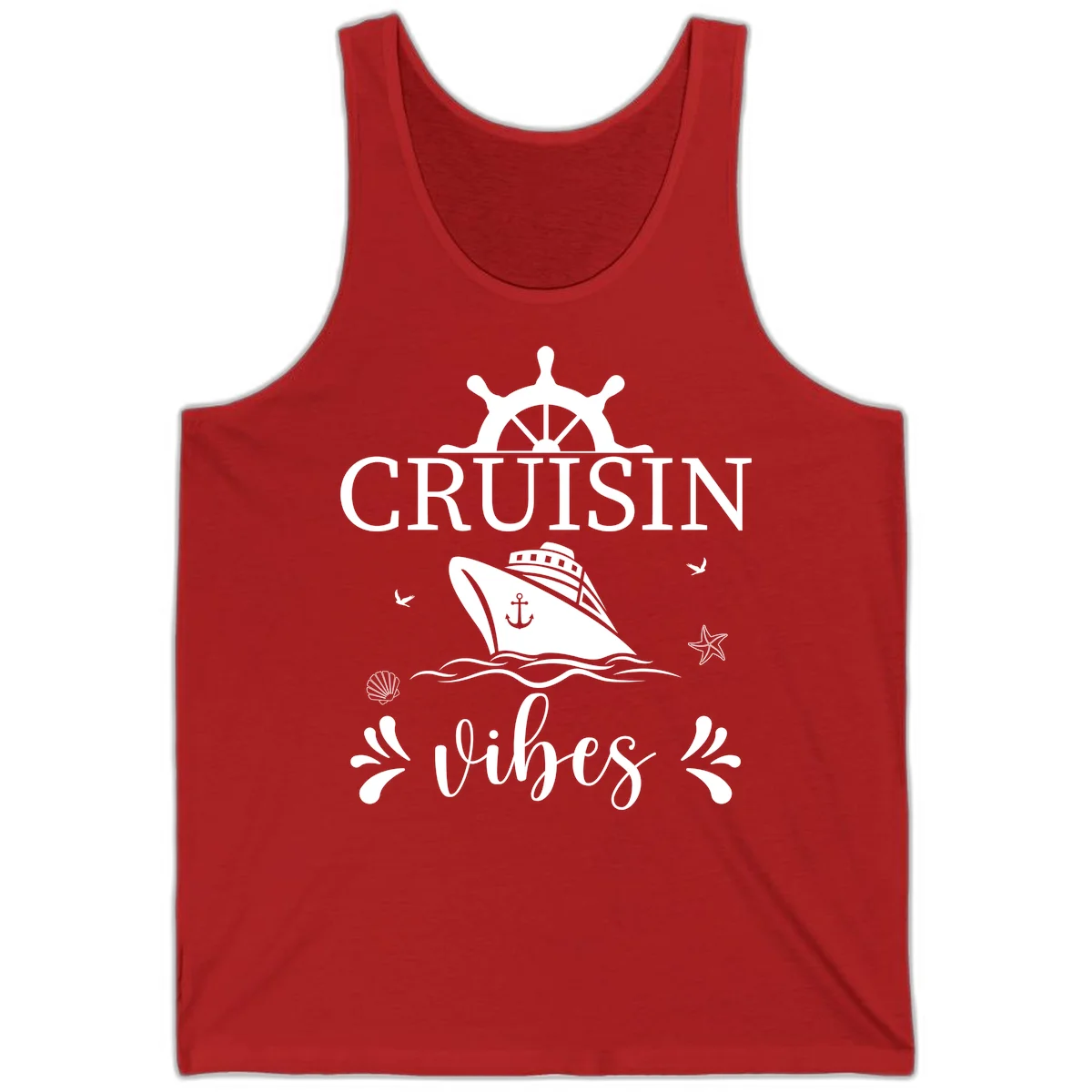 Cruisin Vibes Nautical Helm Tank in Red