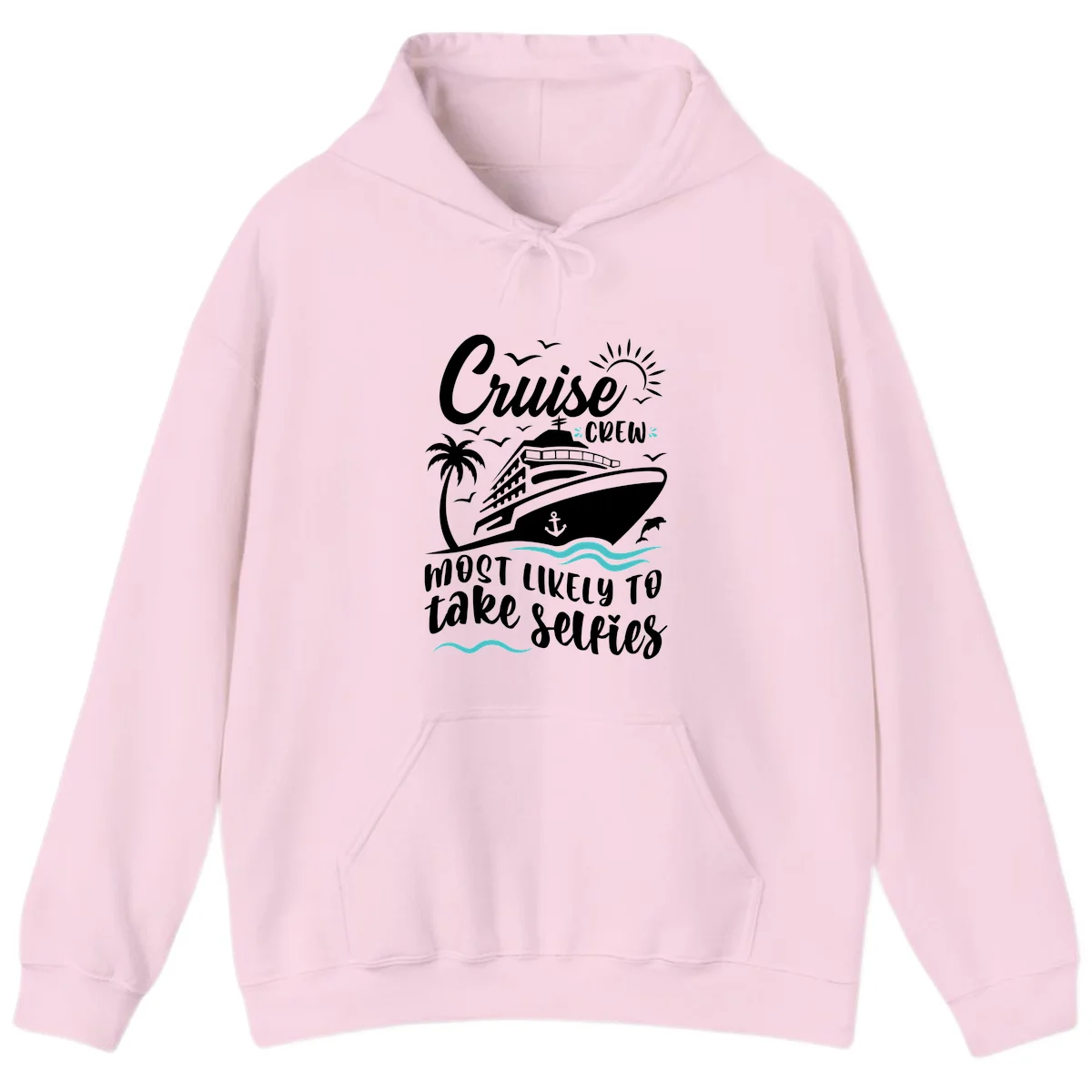 Cruise Crew Most Likely To Take Selfies Hoodie in Light Pink