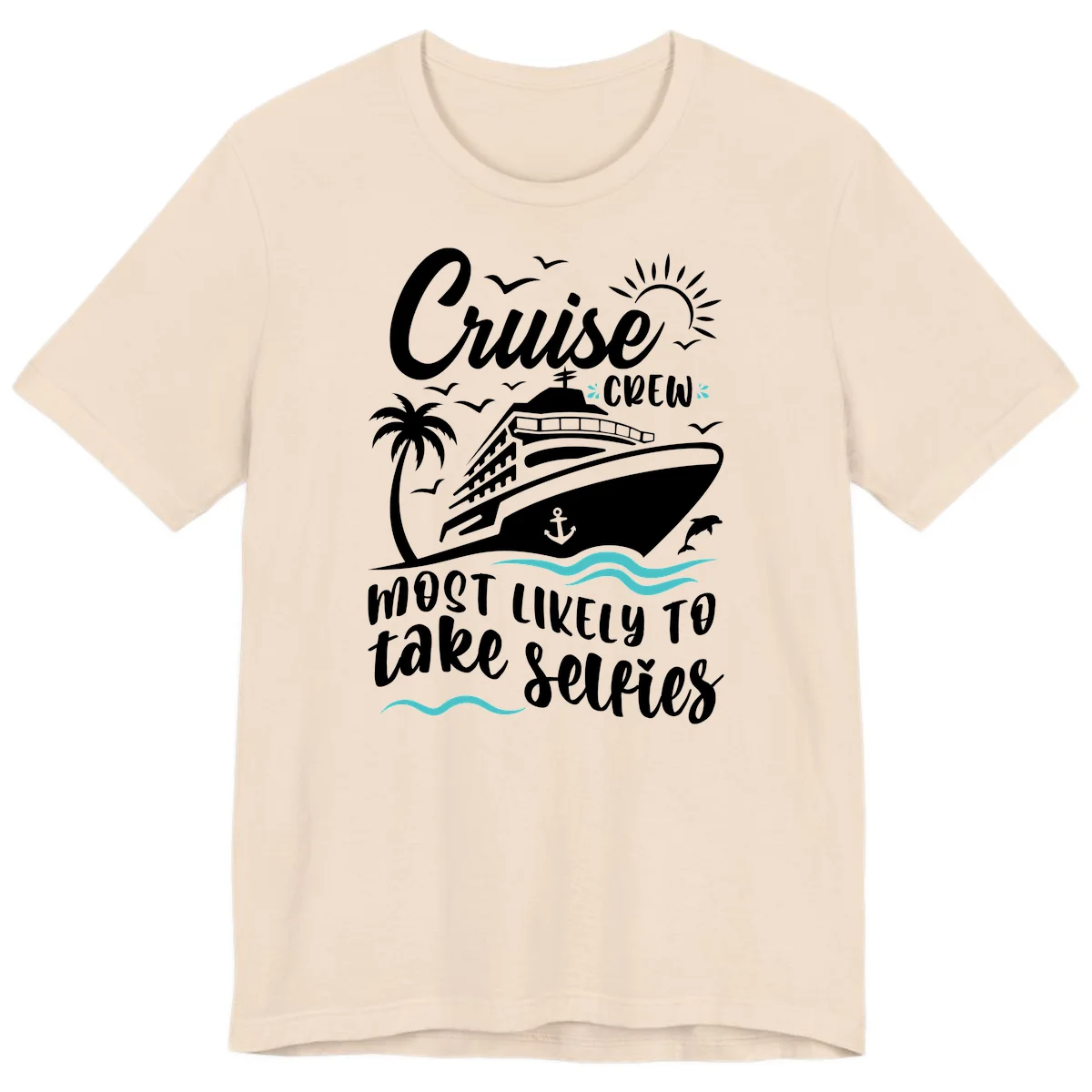 Cruise Crew Most Likely To Take Selfies Premium T-Shirt in Soft Cream