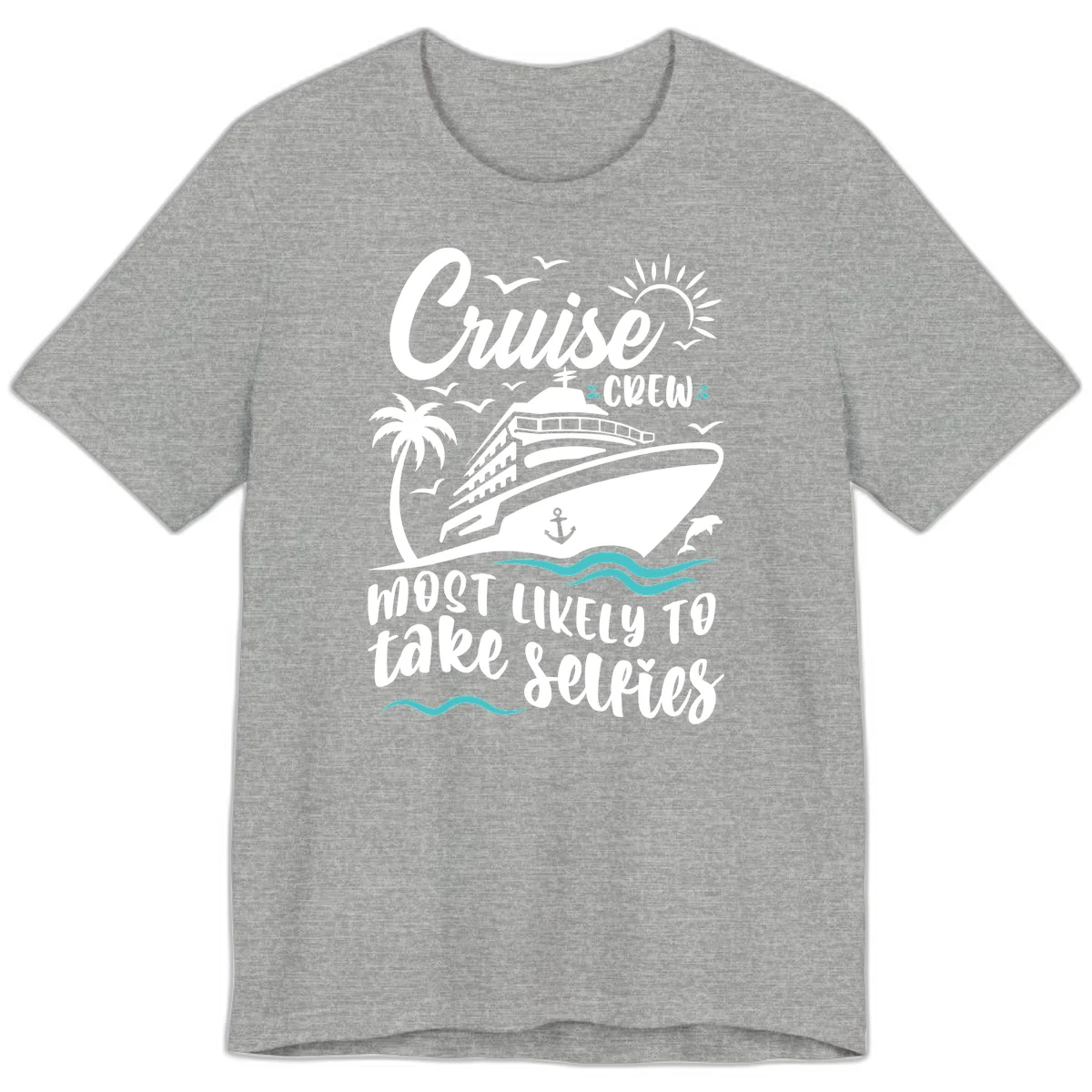 Cruise Crew Most Likely To Take Selfies Premium T-Shirt in Athletic Heather