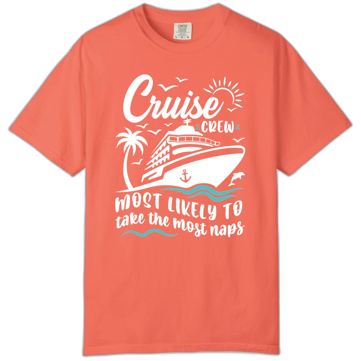 Cruise Crew Most Likely To Nap Comfort Color in Bright Salmon