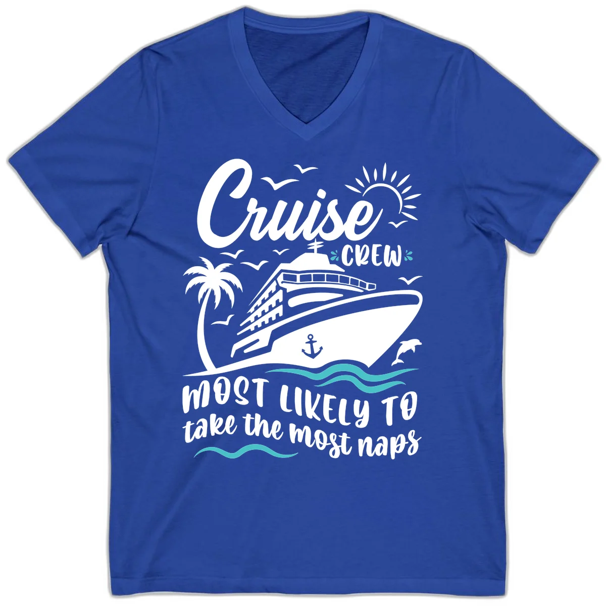 Cruise Crew Most Likely To Nap V-Neck in True Royal