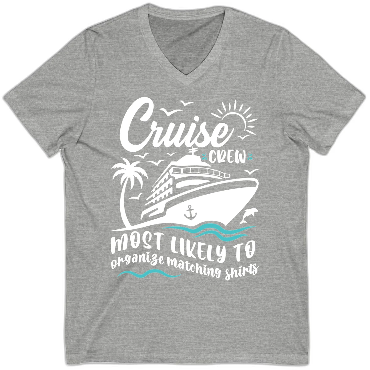 Cruise Crew Most Likely To Organize V-Neck in Athletic Heather