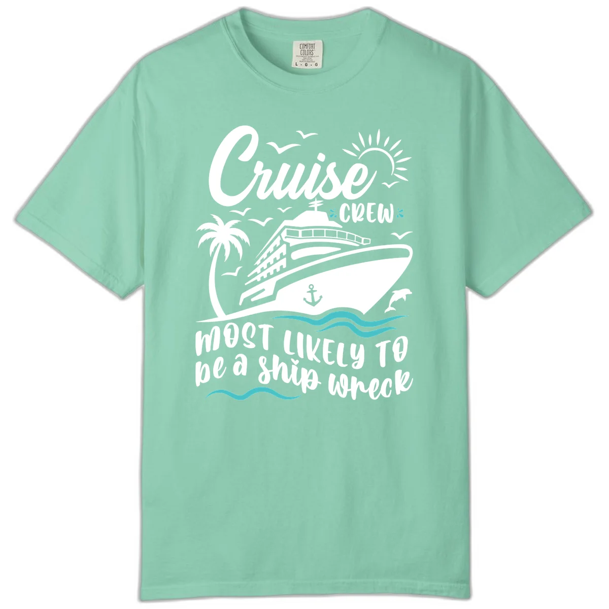 Cruise Crew Ship Wreck Comfort Color T-Shirt in Island Reef