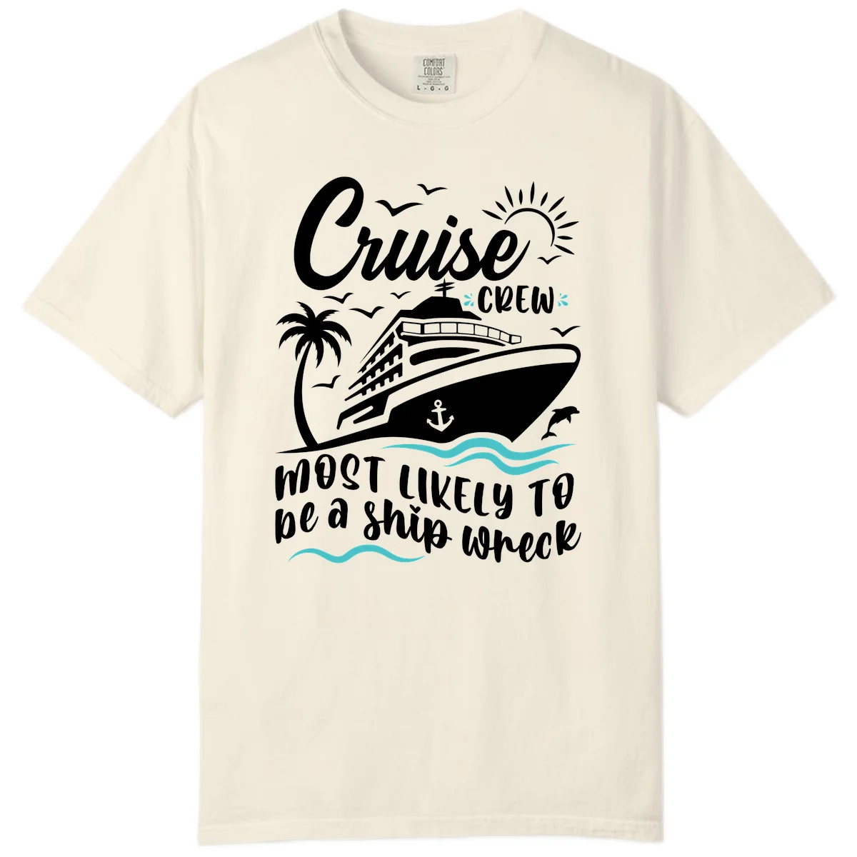 Cruise Crew Ship Wreck Comfort Color T-Shirt in Ivory