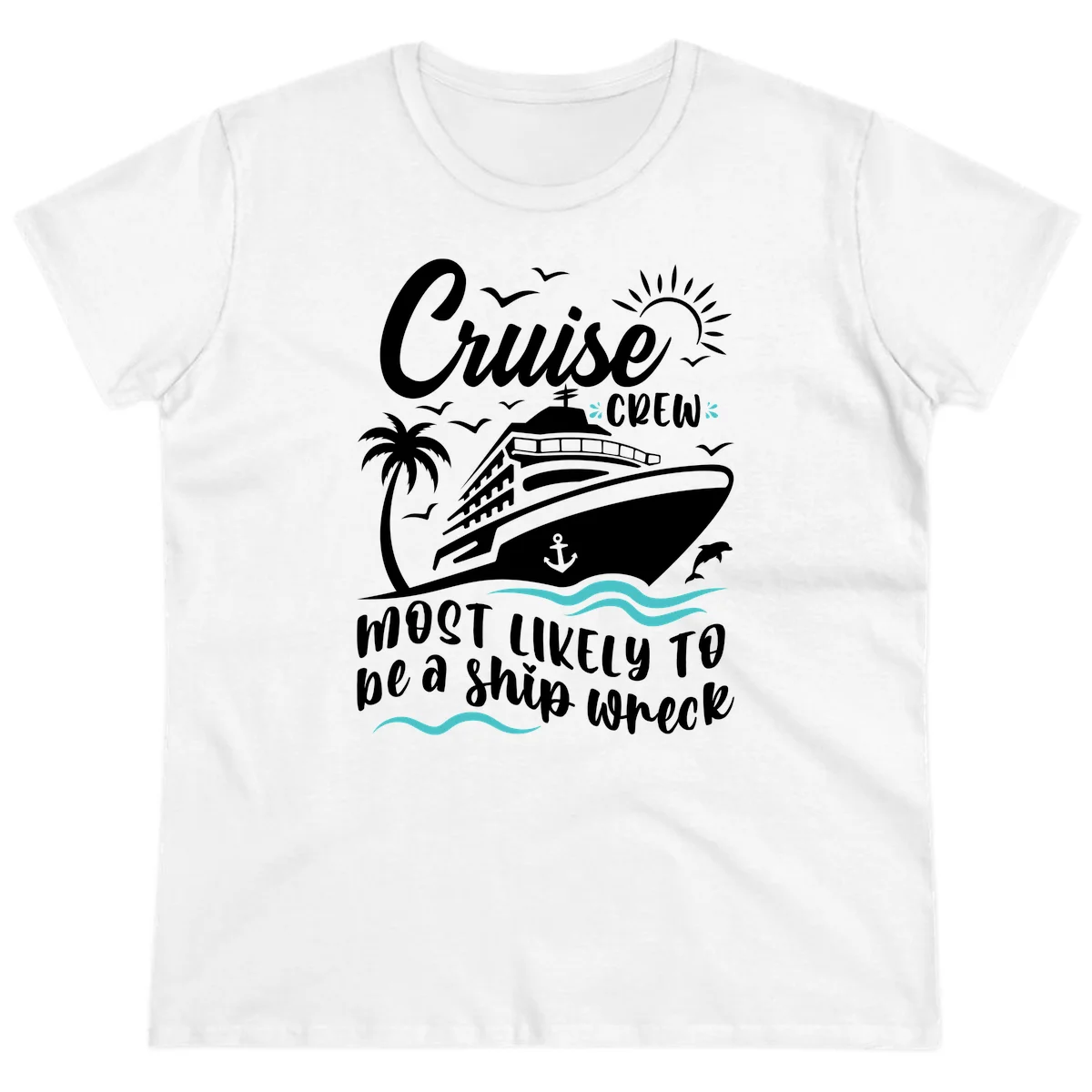 Cruise Crew Ship Wreck Ladies Tee in White