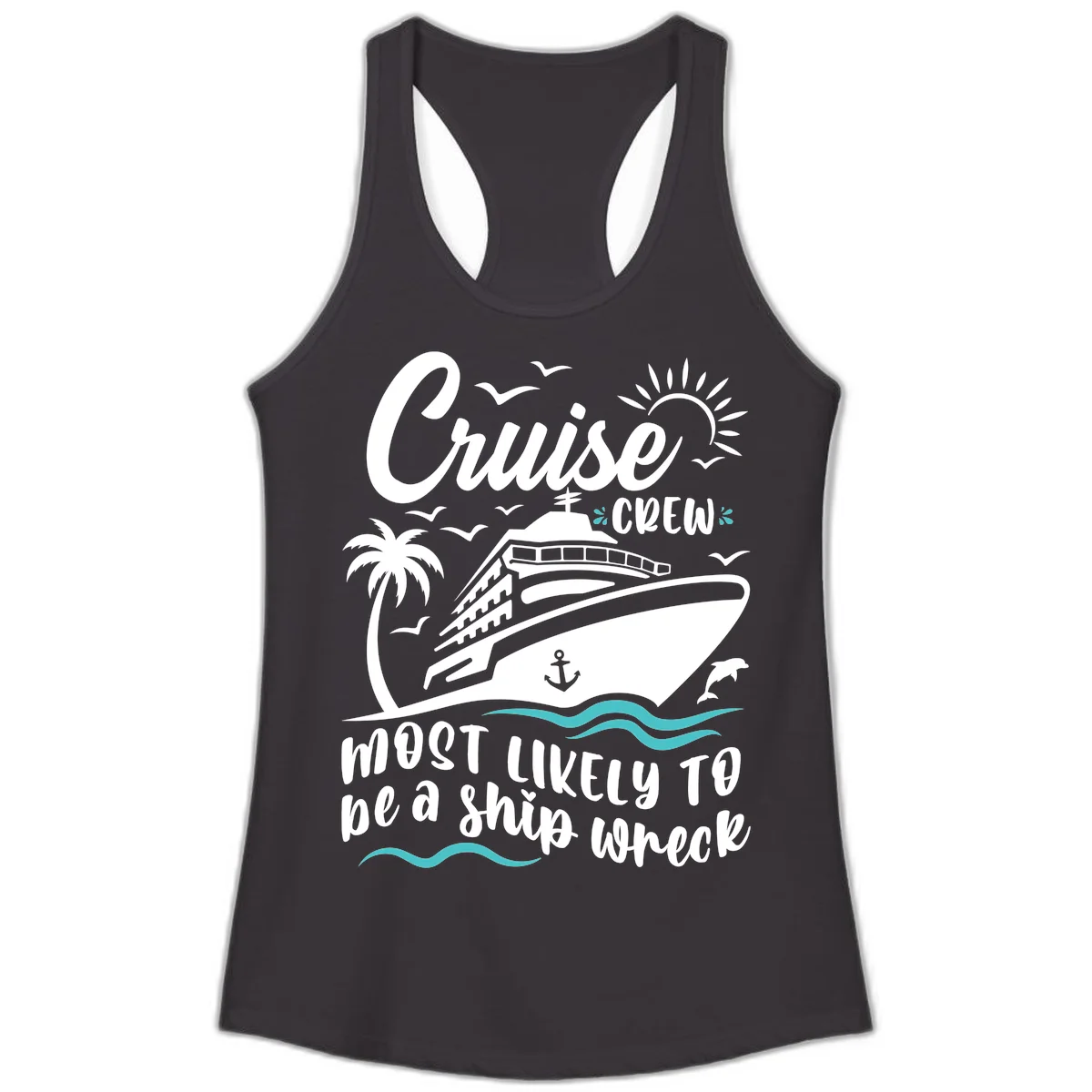 Cruise Crew Ship Wreck Ladies Tank Top in Black