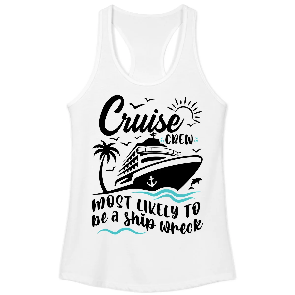 Cruise Crew Ship Wreck Ladies Tank Top in White