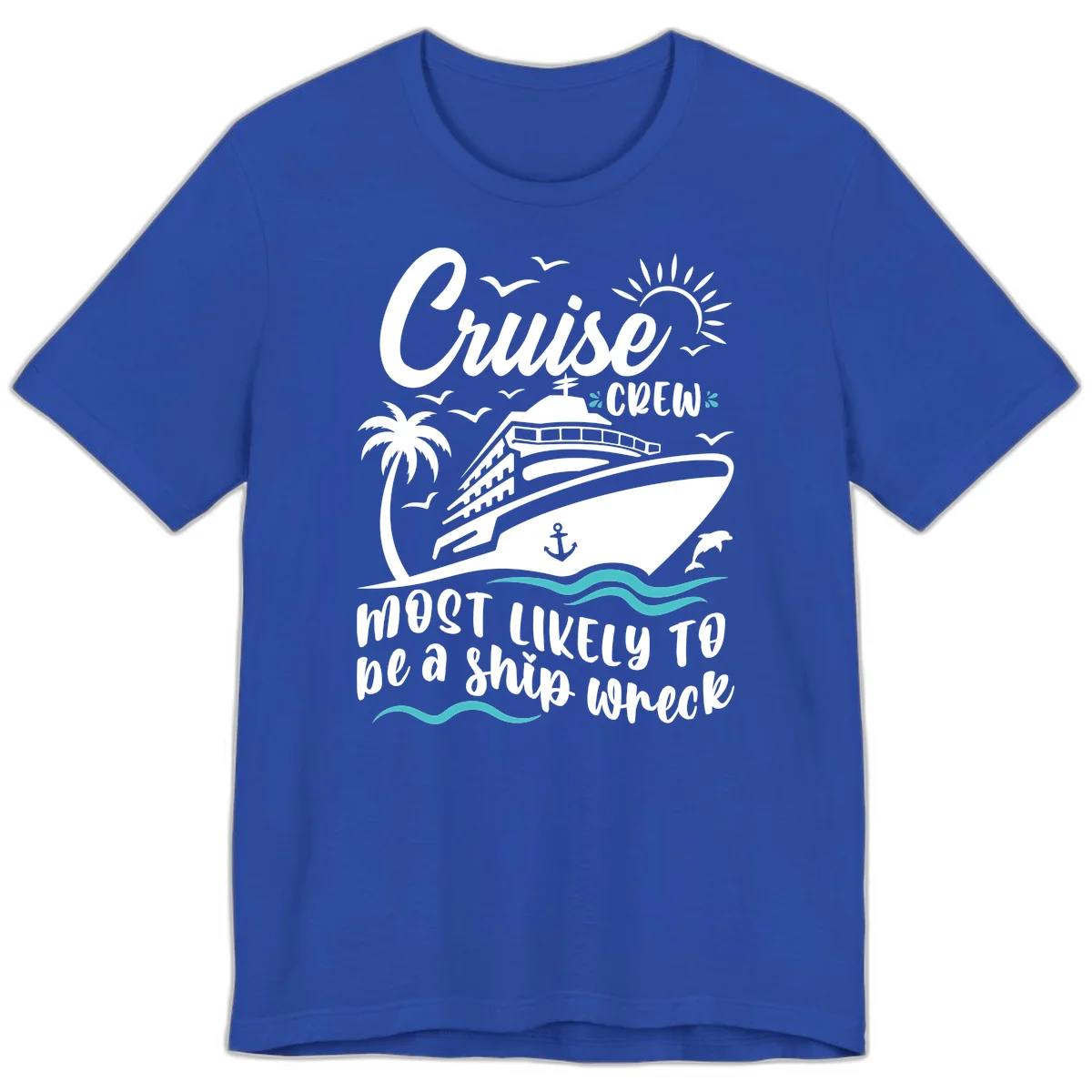 Cruise Crew Ship Wreck Premium T-Shirt in True Royal