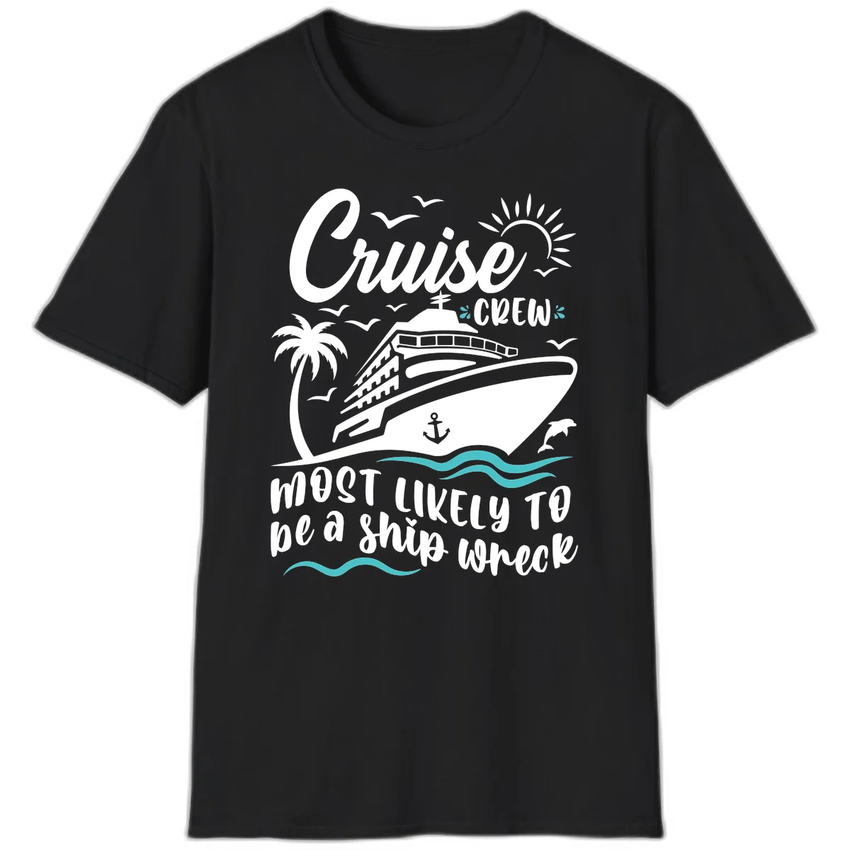 Cruise Crew Ship Wreck T-Shirt in Black