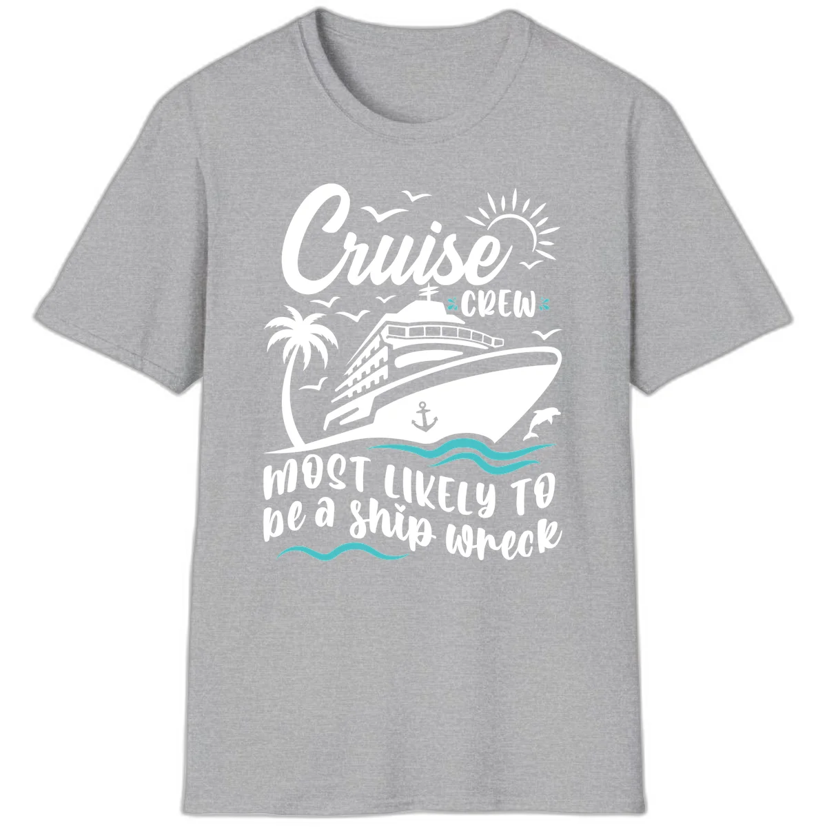 Cruise Crew Ship Wreck T-Shirt in Sport Grey