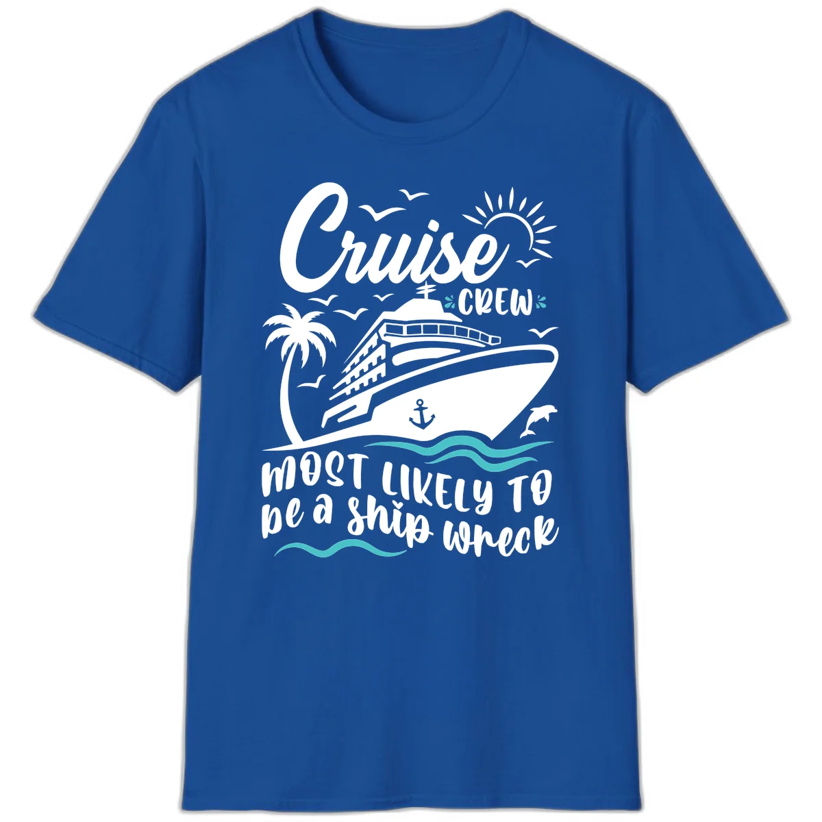 Cruise Crew Ship Wreck T-Shirt in Royal