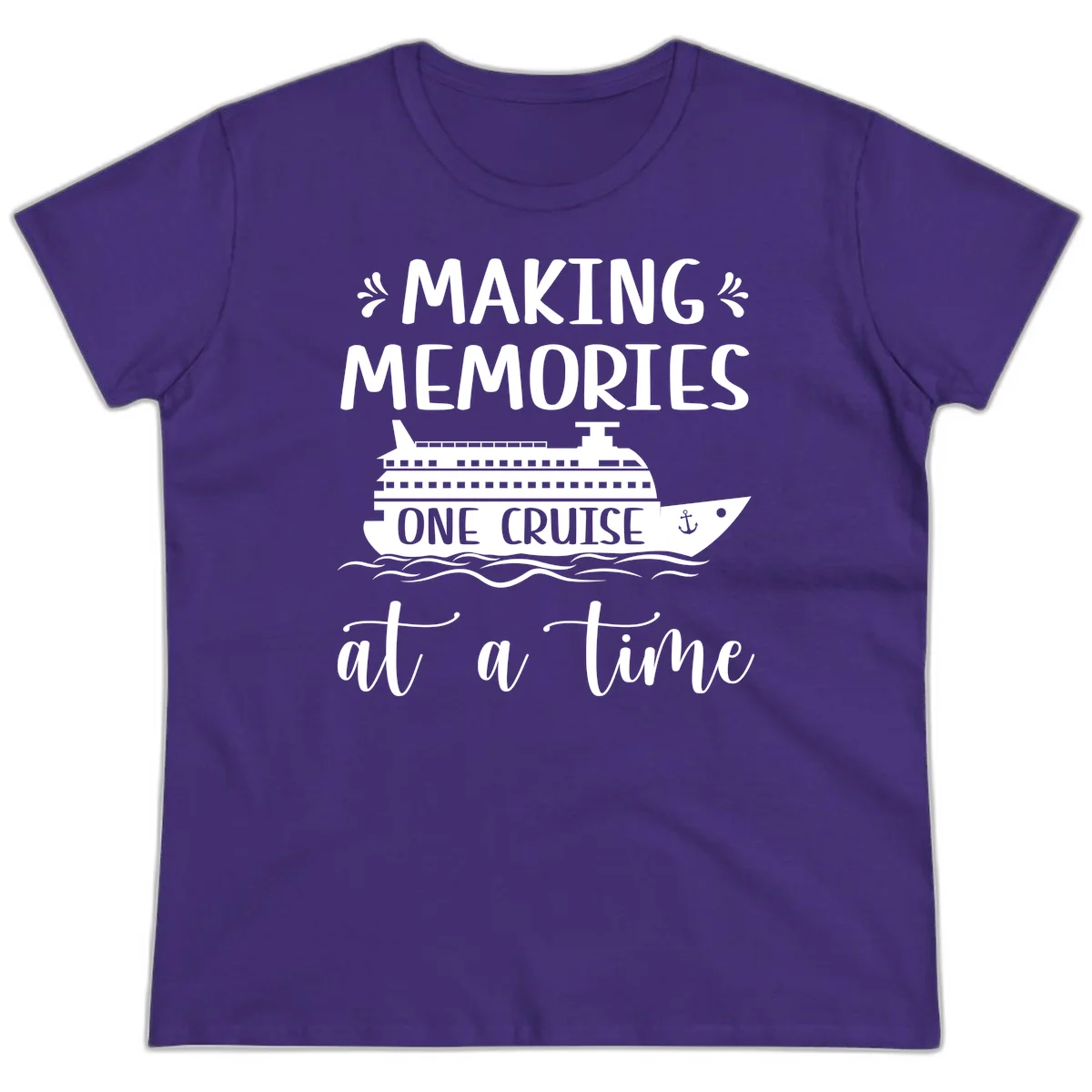 Making Memories One Cruise At A Time Ladies Tee in Purple