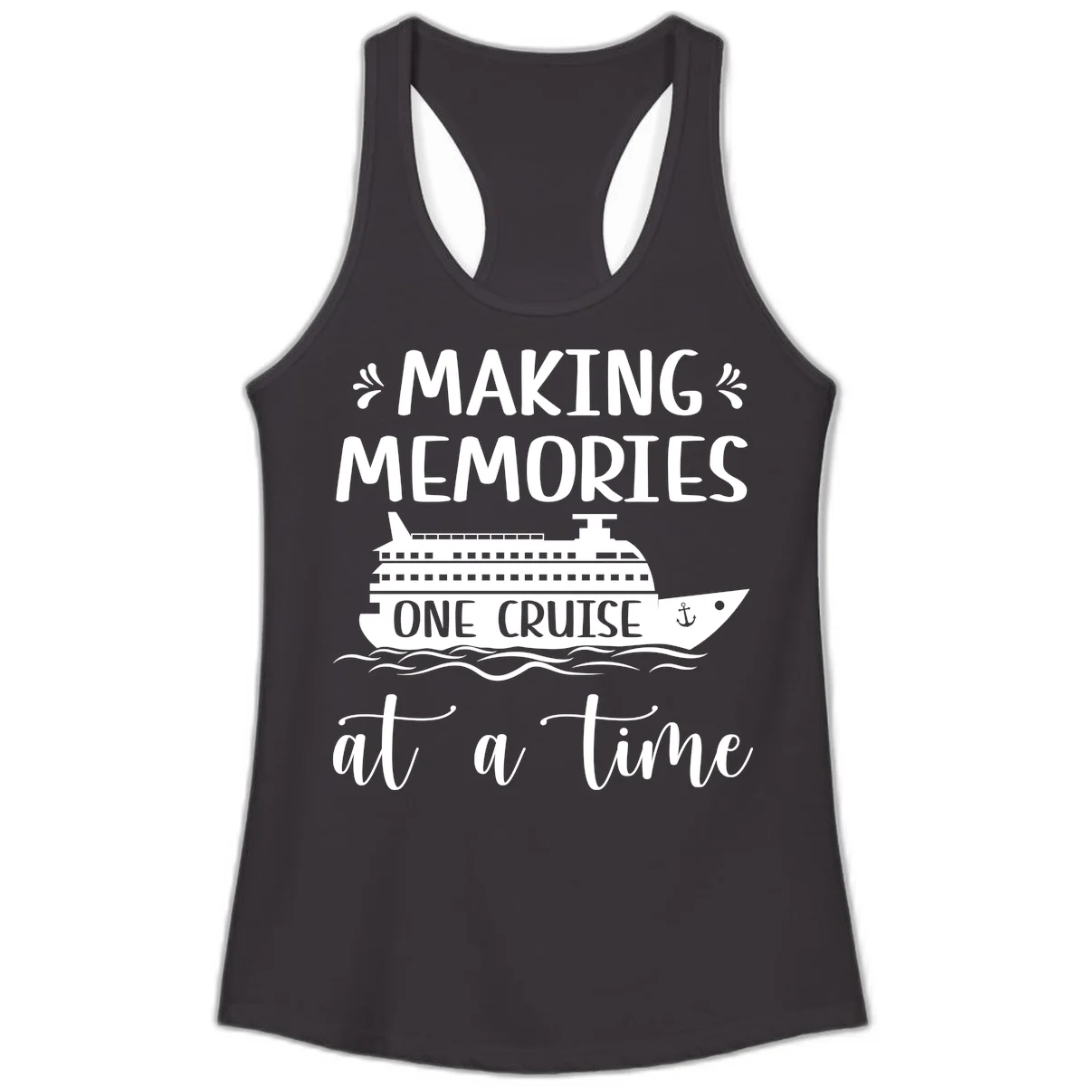 Making Memories One Cruise At A Time Ladies Tank in Black