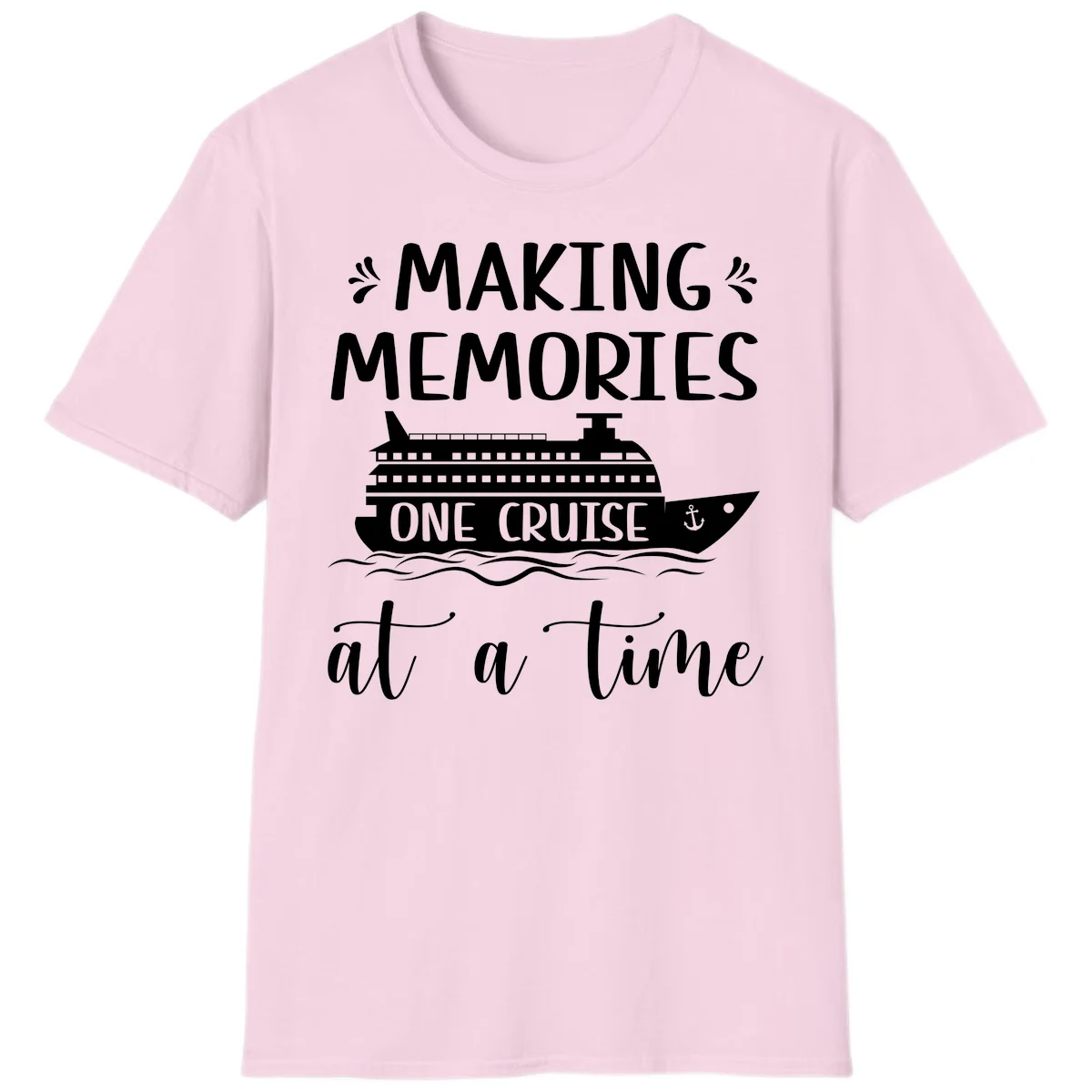 Making Memories One Cruise At A Time T-Shirt in Light Pink